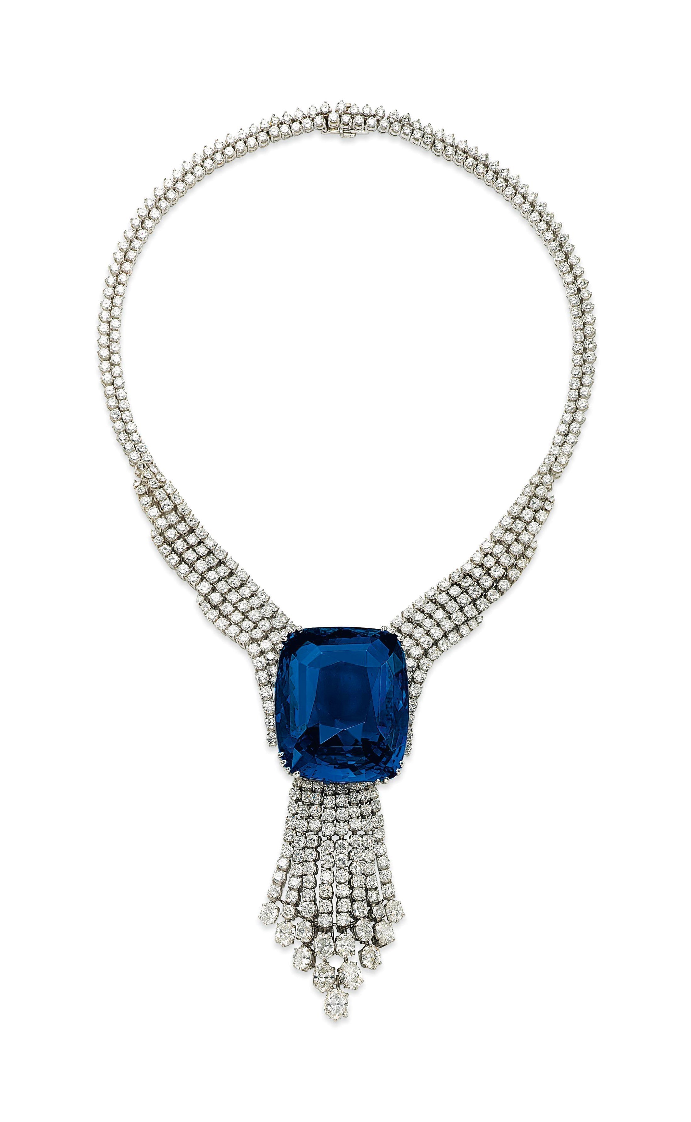 Christie’s auction featuring Blue Belle of Asia sapphire necklace