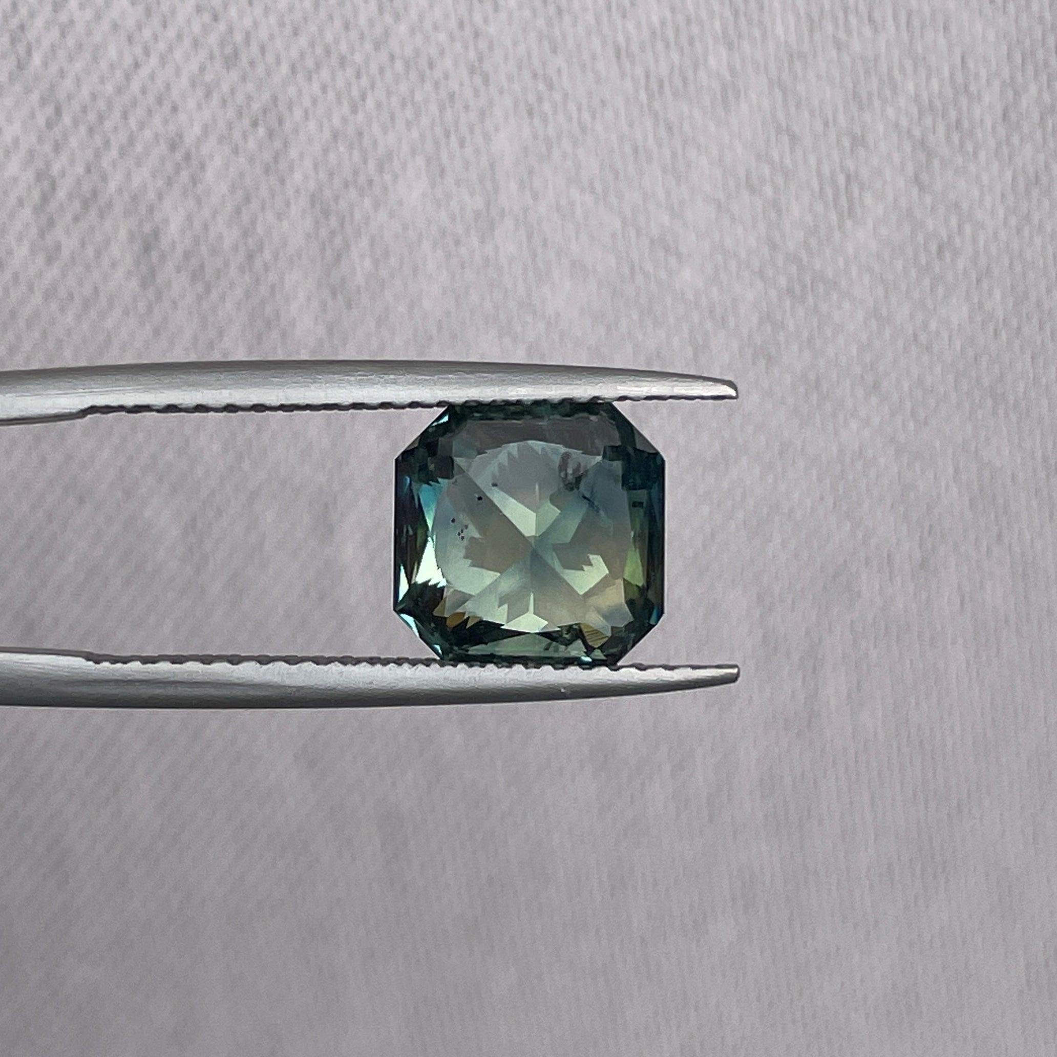 Blue green teal sapphire loose stone