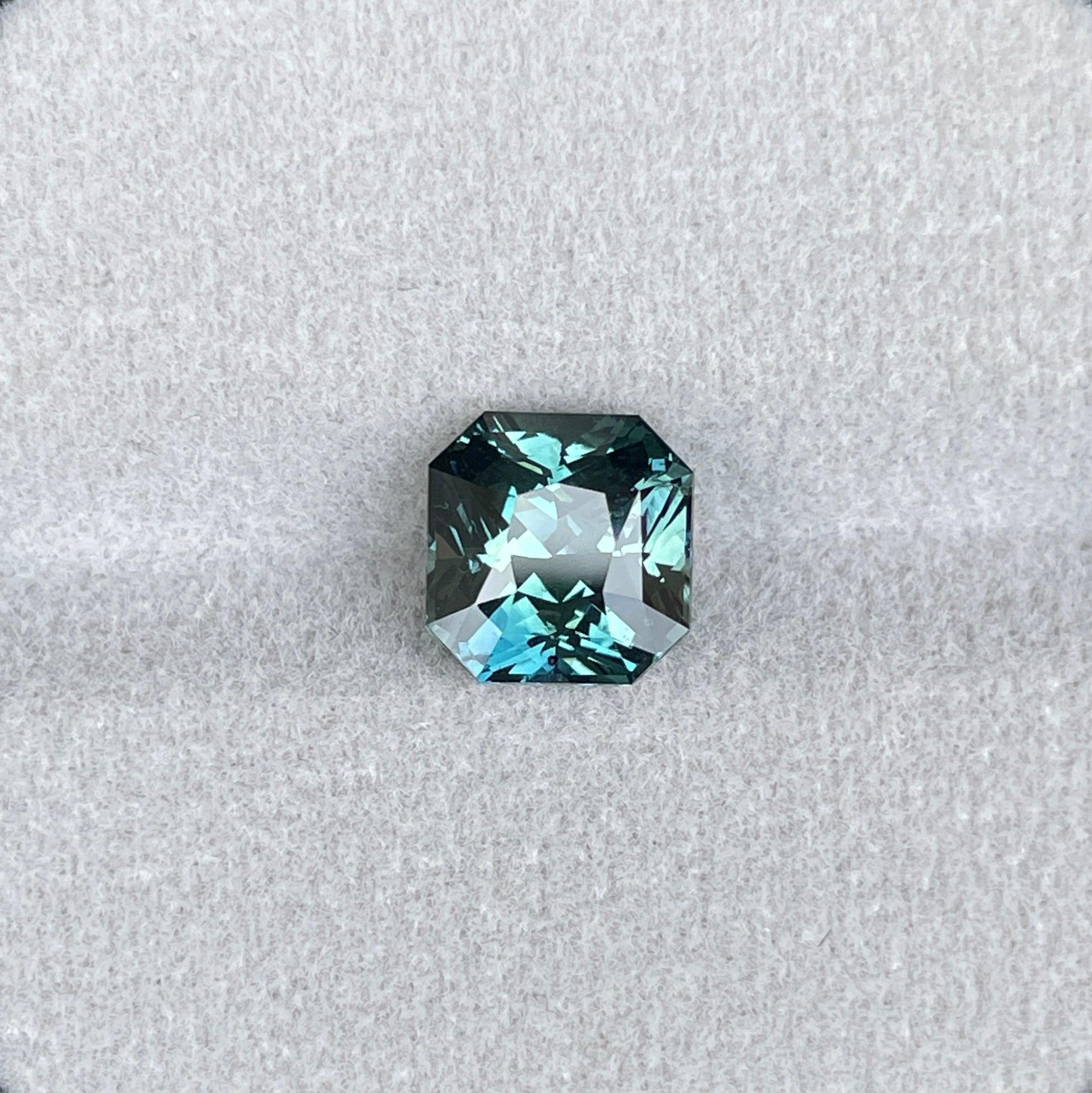 Blue green teal sapphire loose stone