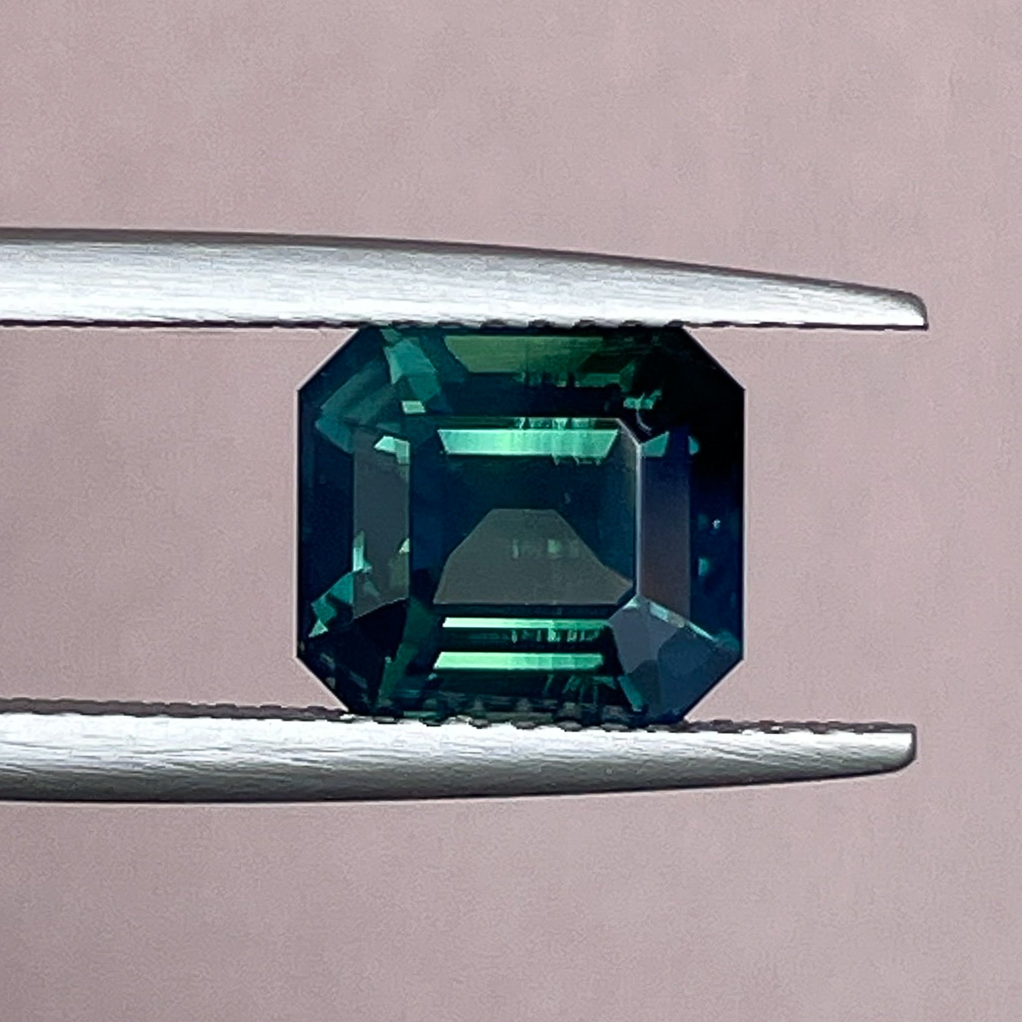 Teal green sapphire loose gemstone, 3.59 Ct emerald cut, no heat, from NASHGEMS, ideal for custom engagement rings.