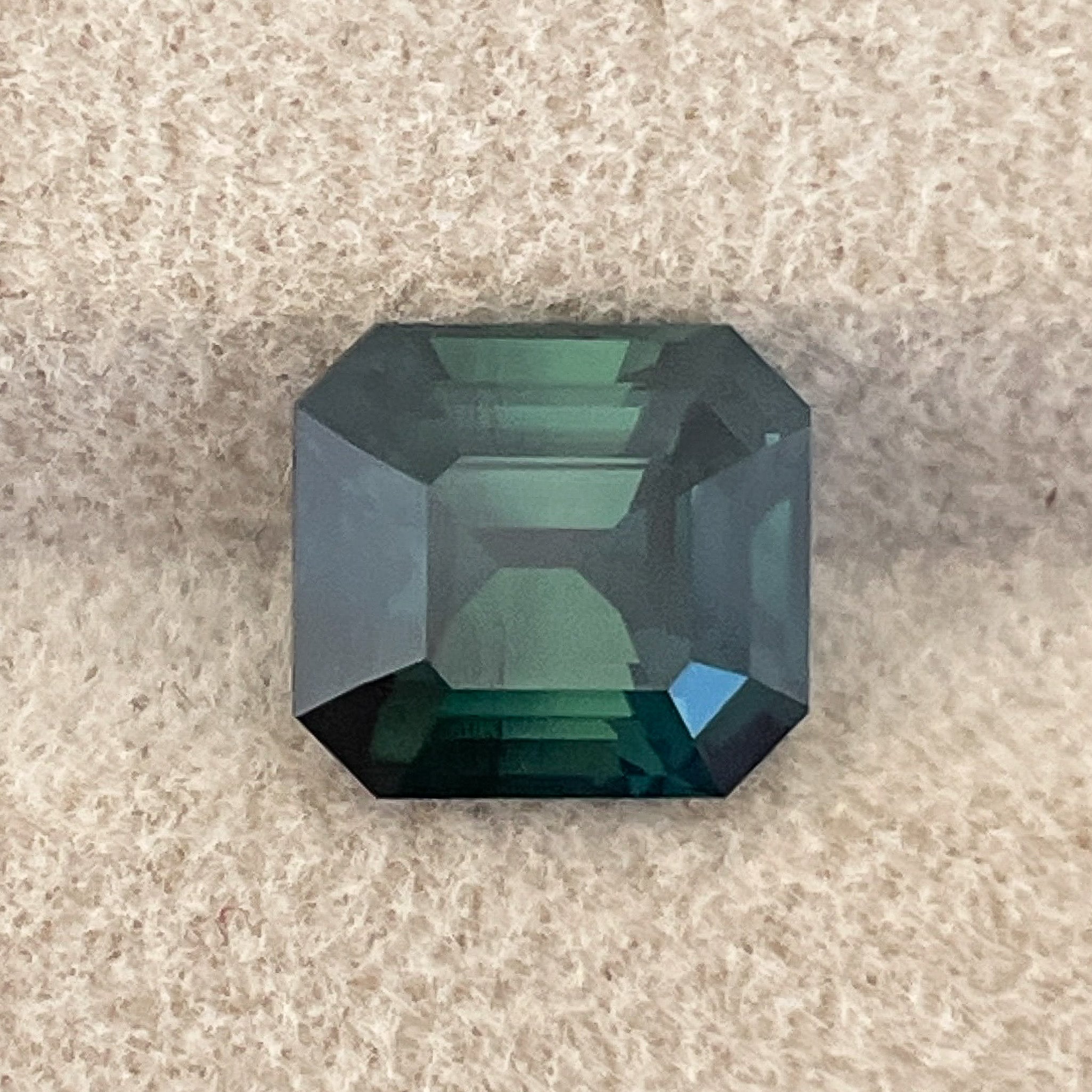 Teal emerald cut sapphire, 3.59 ct, natural forest green loose gemstone for custom engagement rings, by NASHGEMS.