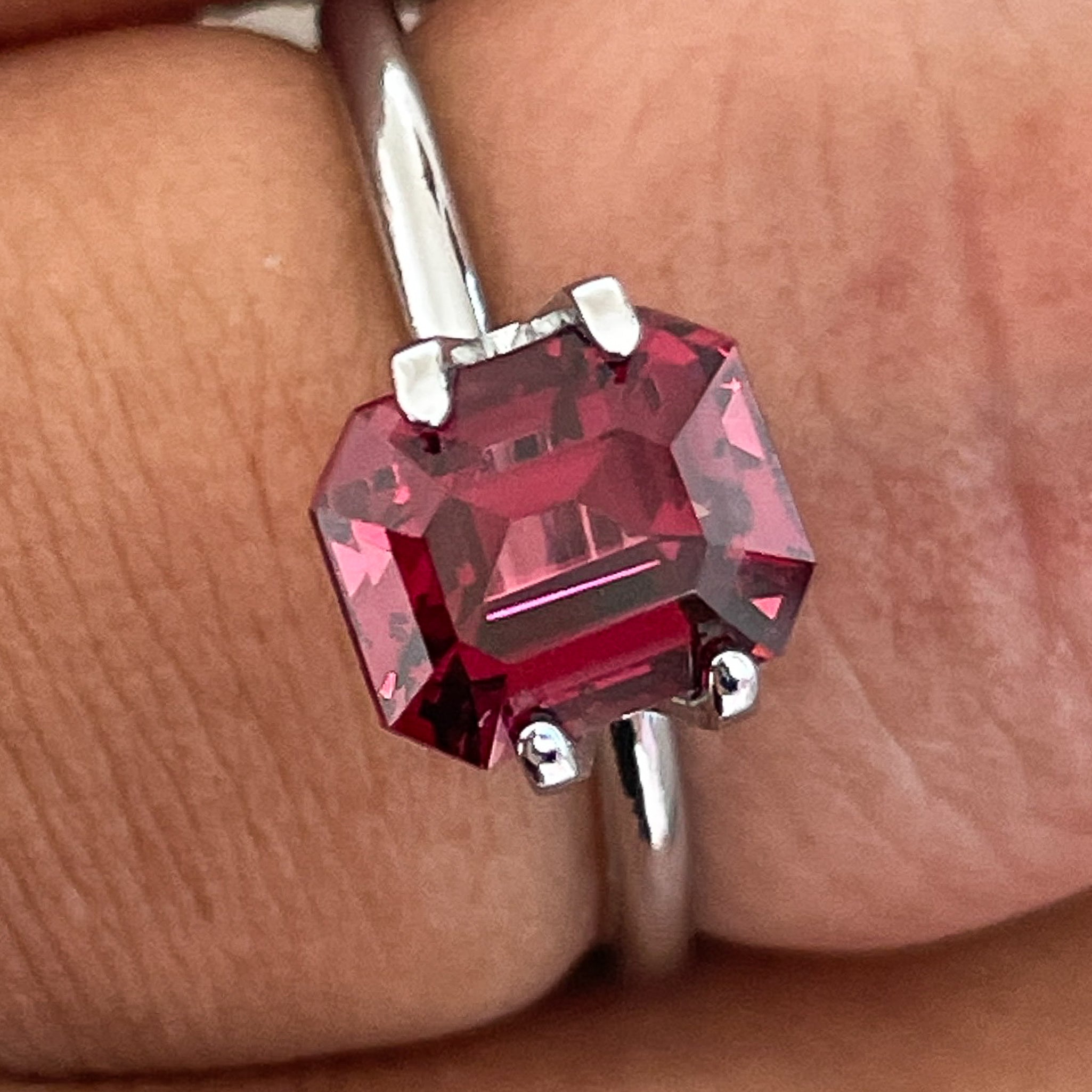 Deep red natural Pyrope Almandite Garnet 2.73 Ct in emerald cut, loose gemstone for jewelry from NASHGEMS.