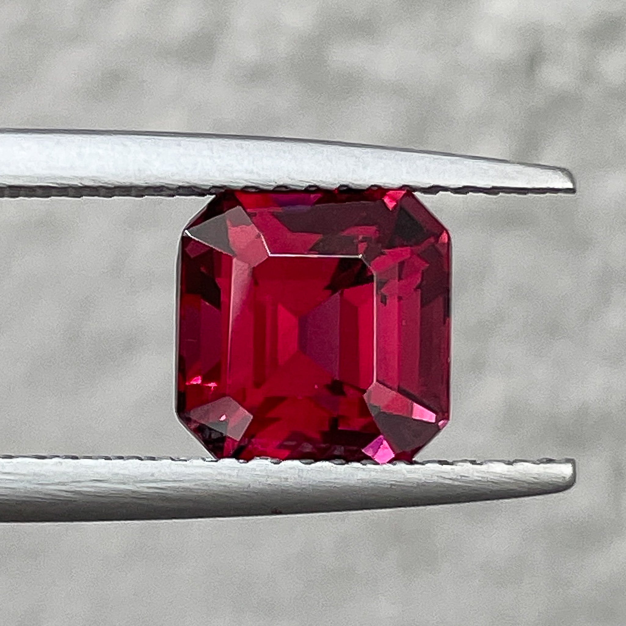 Natural Pyrope Almandite Garnet 3.38 Ct emerald cut, deep red VVS loose garnet gemstone for engagement rings.