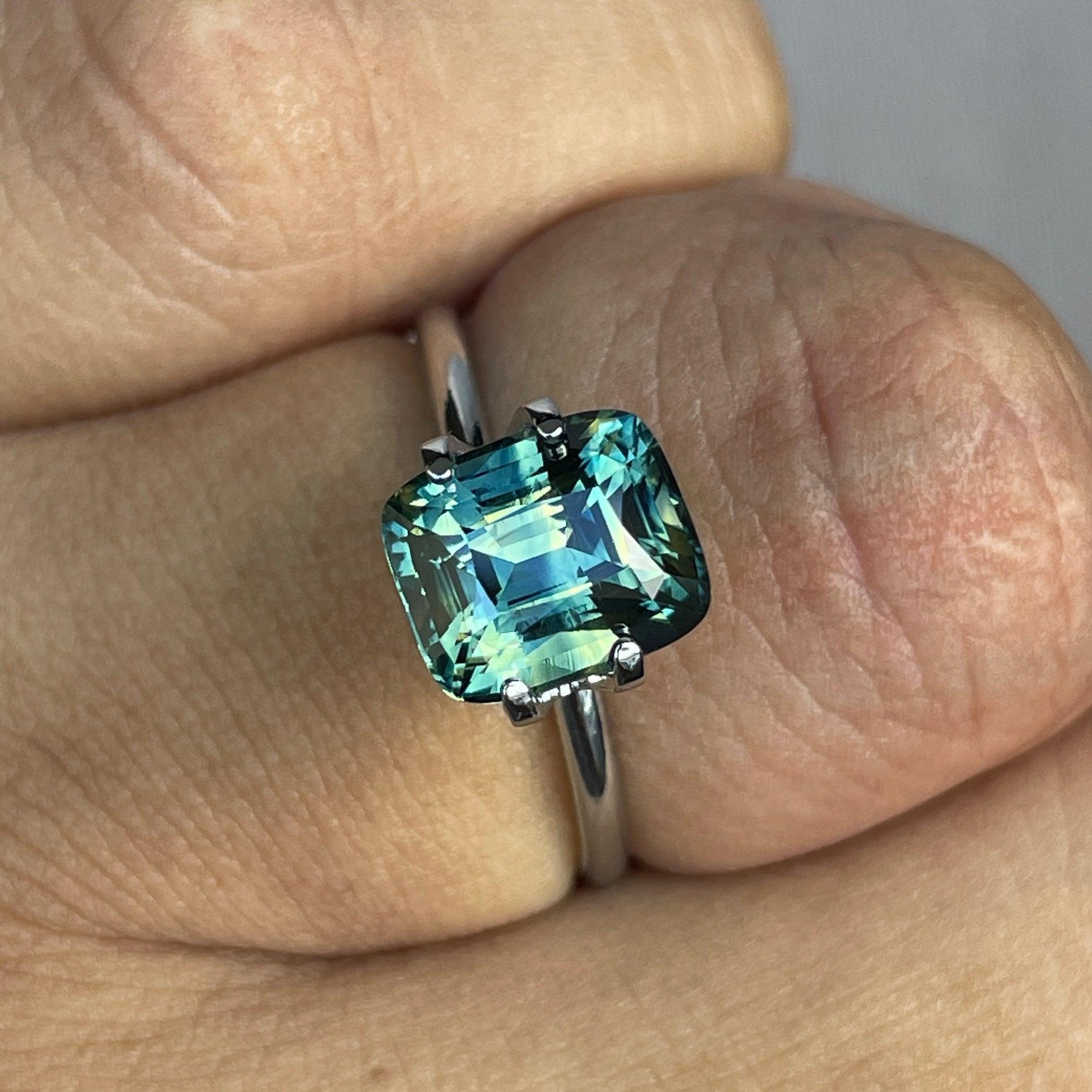 Parti Sapphire l 3.53 Ct l Cushion l 7.50 x 8.90 x 5.50mm l Fine Sapphires For Bespoke Engagement Ring l Madagascar Origin