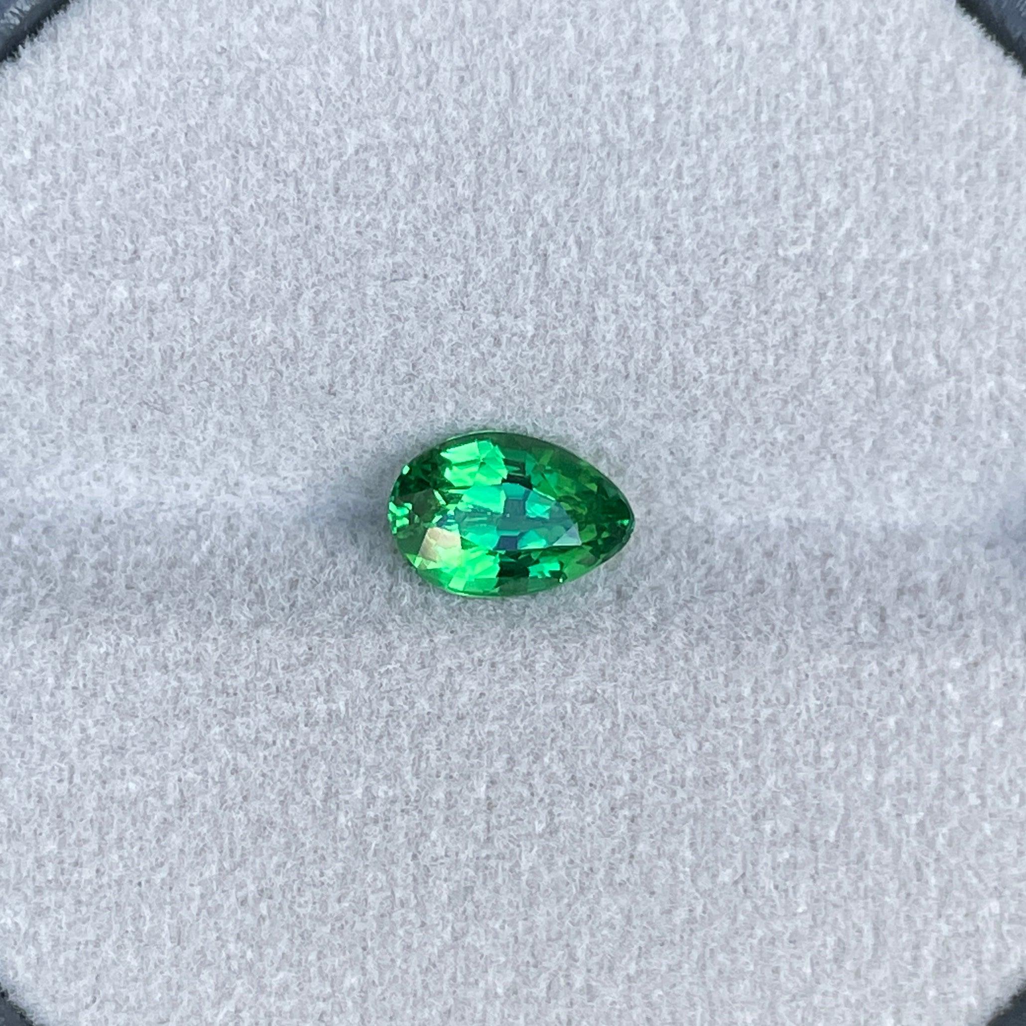Tsavorite / 1.52 Carats / Excellent Pear Cut / Fantastic Luster / V.V.S Clarity / Unheated stone/ GREEN Zircon