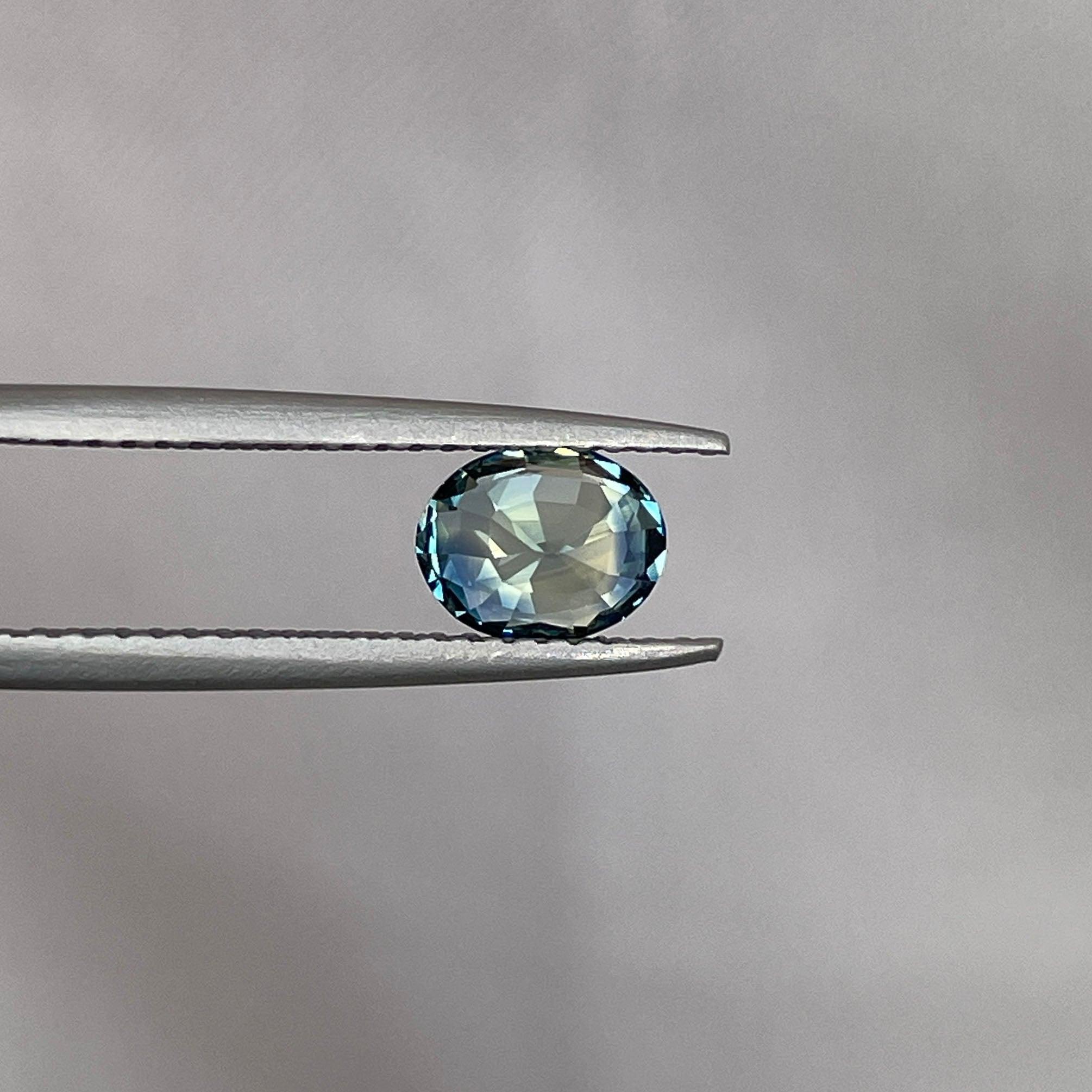 Teal sapphire stone, 1.05 crt swiss alps Natural teal sapphire. Beautiful loose Gemstone for Ring Making - NASHGEMS