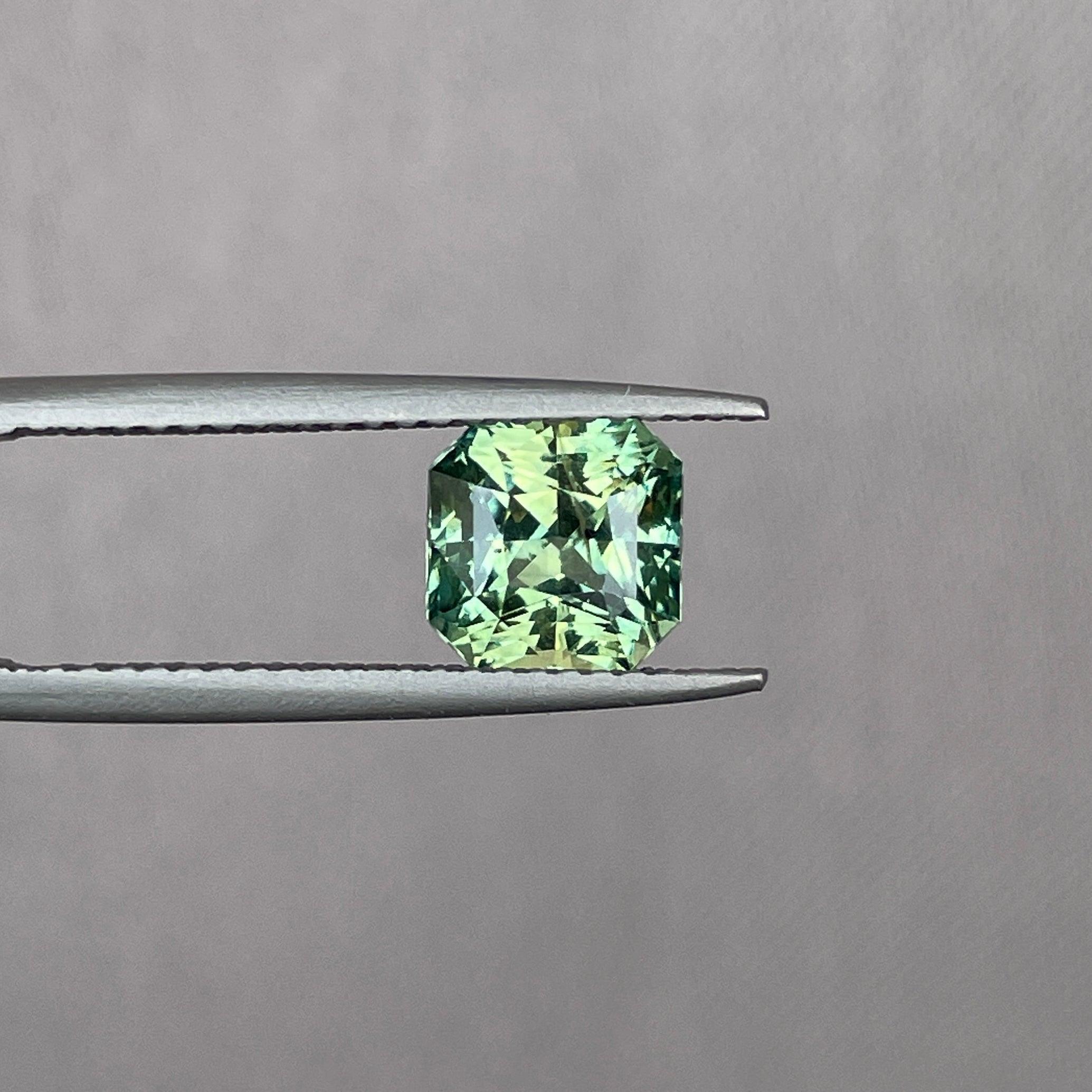 2.09 crt. Sapphire, Green Sapphire, Heated, Loose Sapphire, Radiant Shape, Sapphire, Natural Sapphire, Blue green sapphire, Teal Sapphire