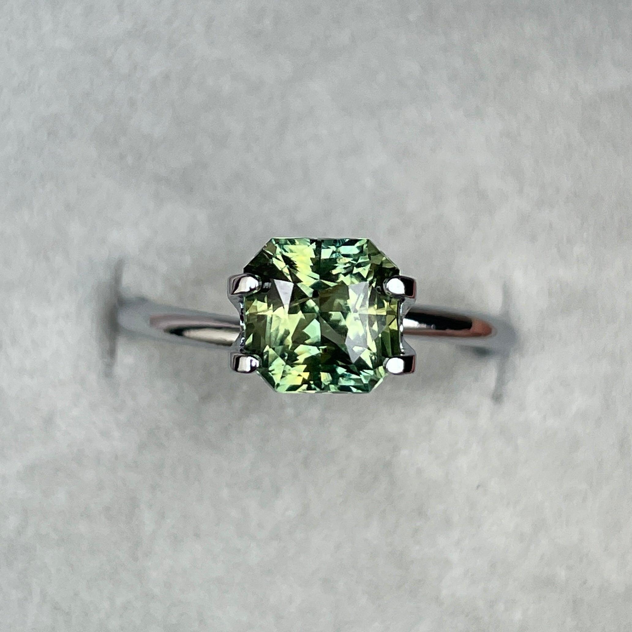 2.09 crt. Sapphire, Green Sapphire, Heated, Loose Sapphire, Radiant Shape, Sapphire, Natural Sapphire, Blue green sapphire, Teal Sapphire