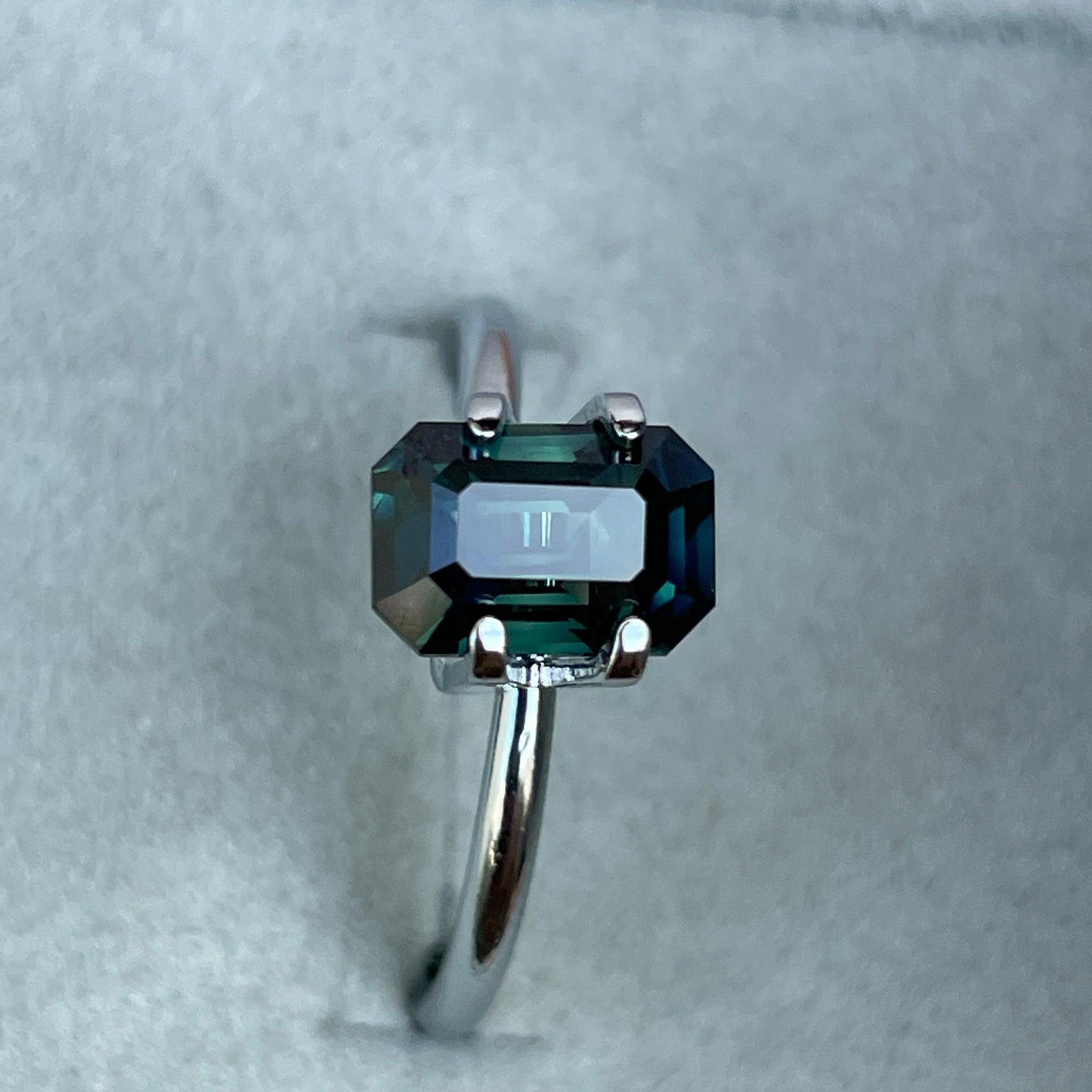 Natural Green Sapphire | Emerald Cut | 5.60 x 8.30 x 4.70mm| 2.26 Carat | heated Sapphire | Engagement Rings | Jewellery Making Gemstone - NASHGEMS