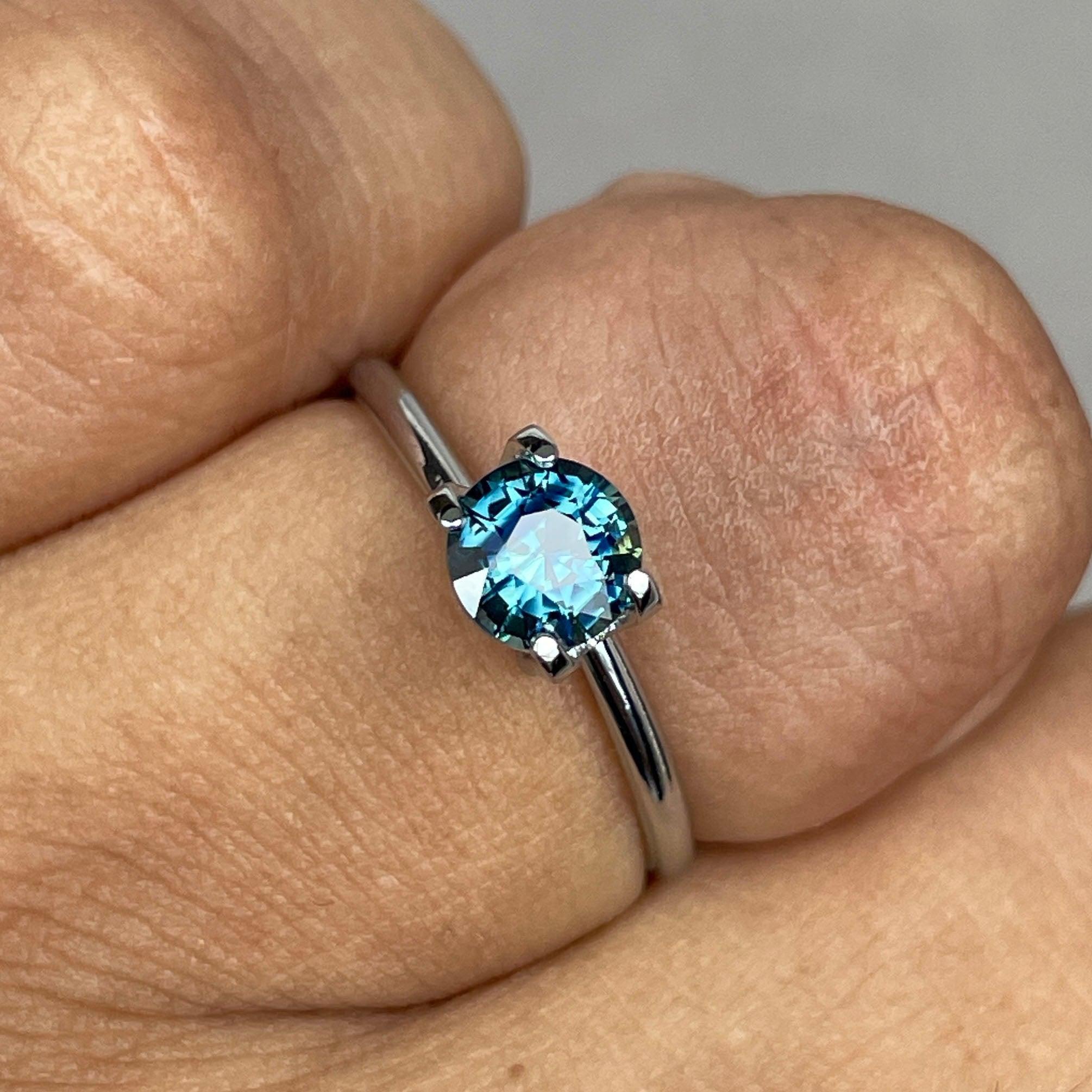 Teal sapphire stone, Northern lights teal sapphire 1.07 crt. Precision Faceted Loose Gemstone. - NASHGEMS