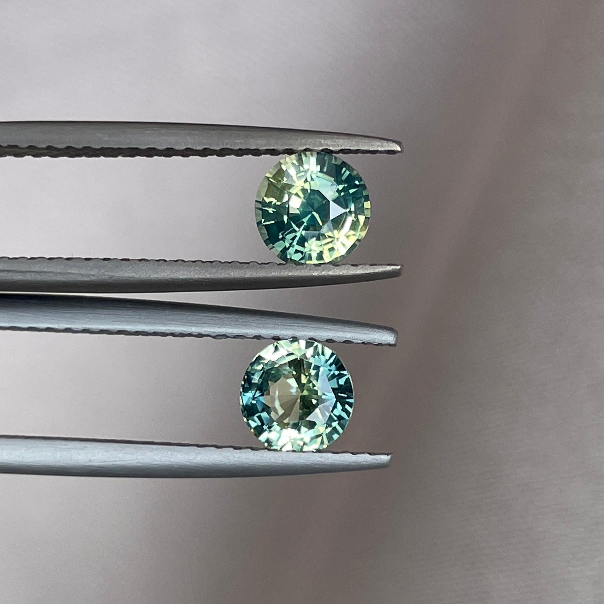 Green sapphire pair, pineapple green sapphire 1.83 crt. Loose Sapphire pair| Earth mined sapphire