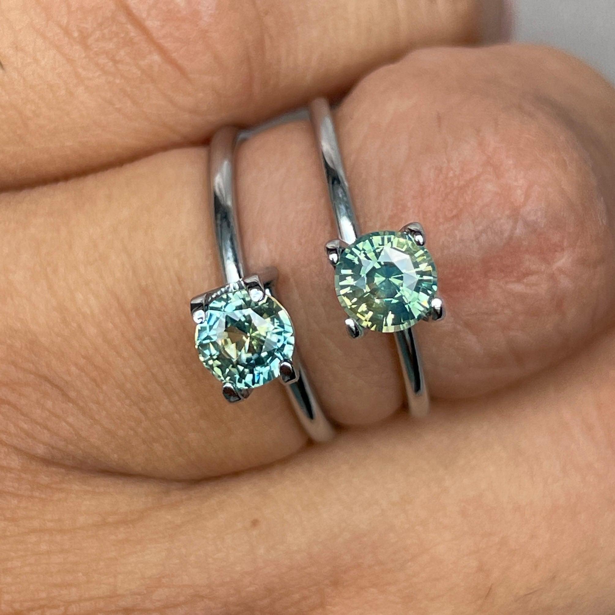 Green sapphire pair, pineapple green sapphire 1.83 crt. Loose Sapphire pair| Earth mined sapphire