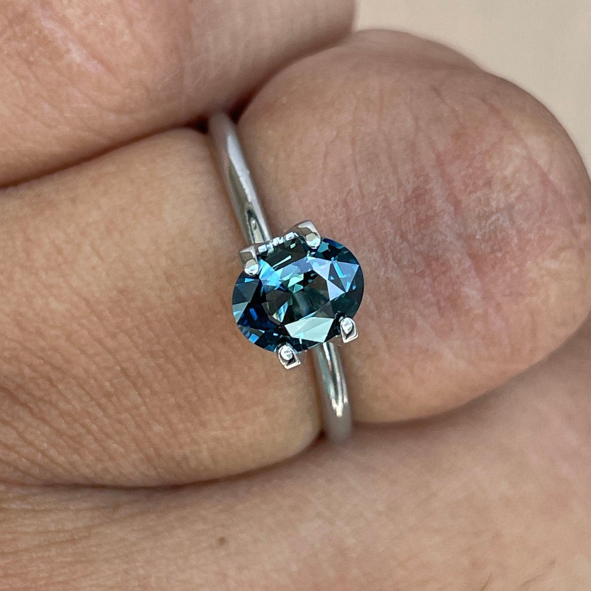 Teal sapphire stone, 1.04 crt capri Natural teal sapphire. Flawless CERTIFIED Stunning Loose Gemstone - NASHGEMS