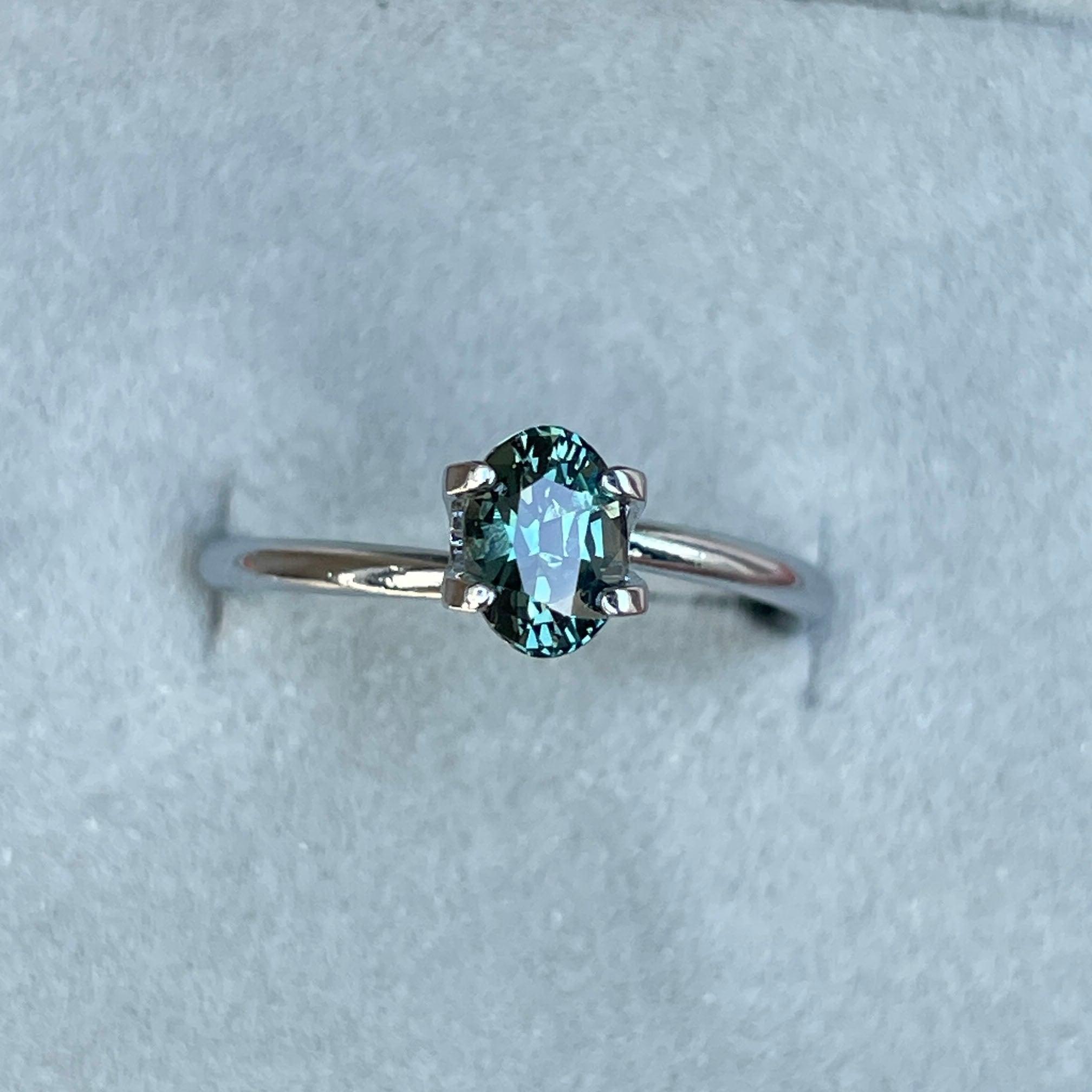 Teal sapphire stone Oval cut teal sapphire, 1.00 crt Svalbard, Norway Natural teal sapphire for custom ring - NASHGEMS