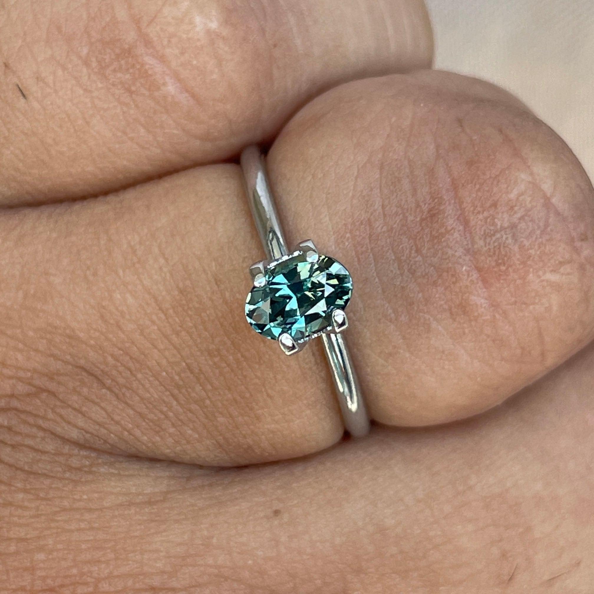 Teal sapphire stone Oval cut teal sapphire, 1.00 crt Svalbard, Norway Natural teal sapphire for custom ring - NASHGEMS
