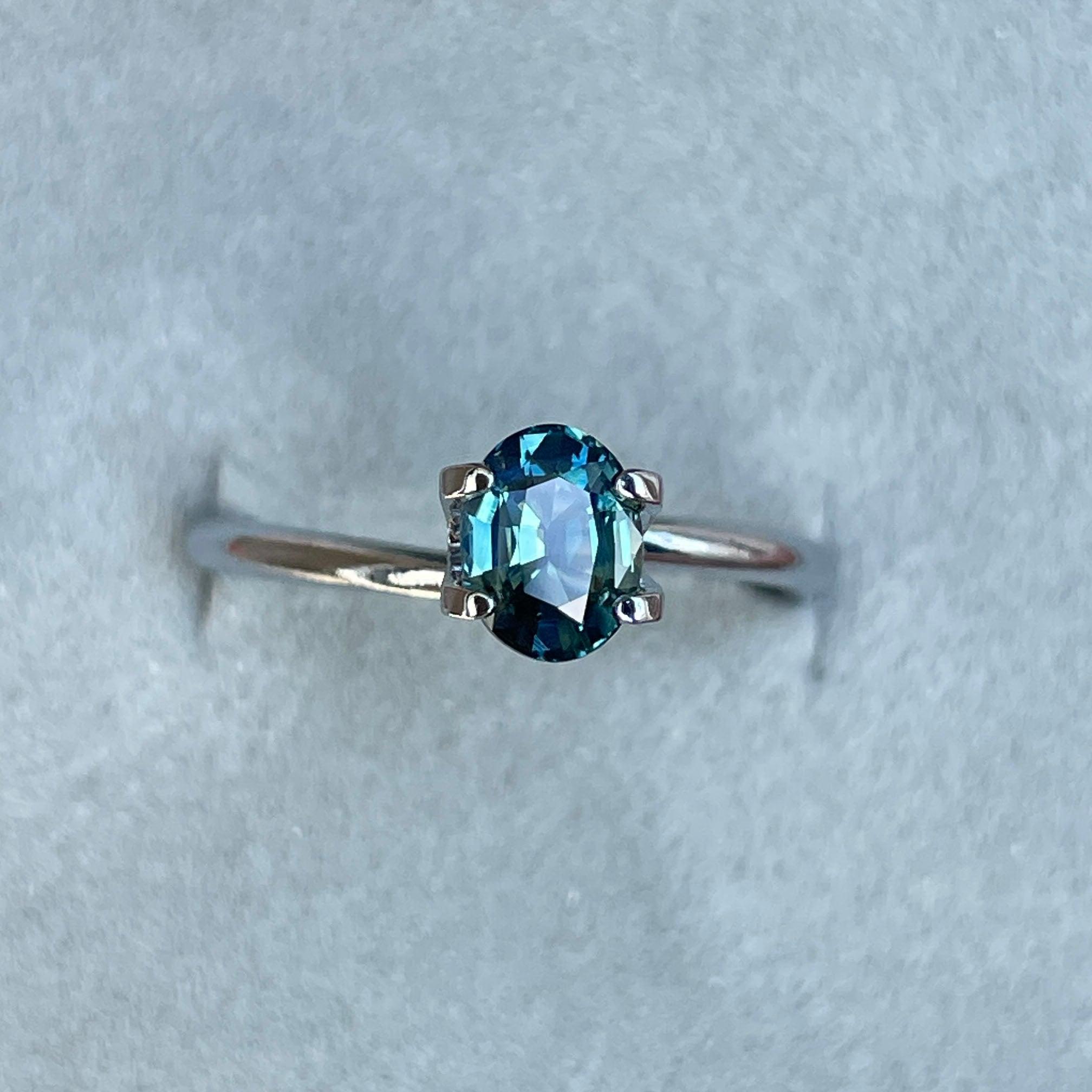 Teal sapphire stone Oval cut teal sapphire, 1.00 crt Sardinia Natural teal sapphire for engagement ring - NASHGEMS