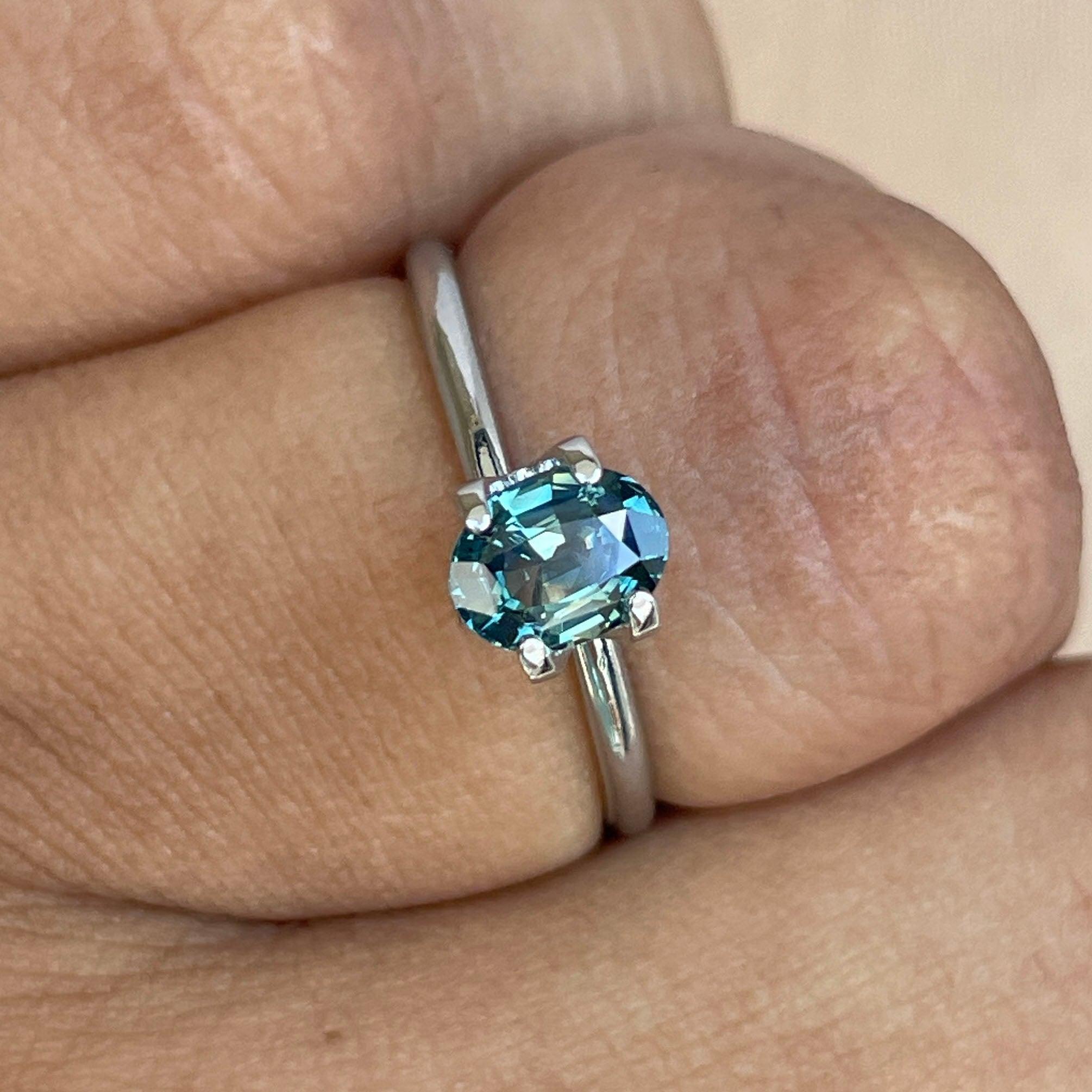 Teal sapphire stone Oval cut teal sapphire, 1.00 crt Sardinia Natural teal sapphire for engagement ring