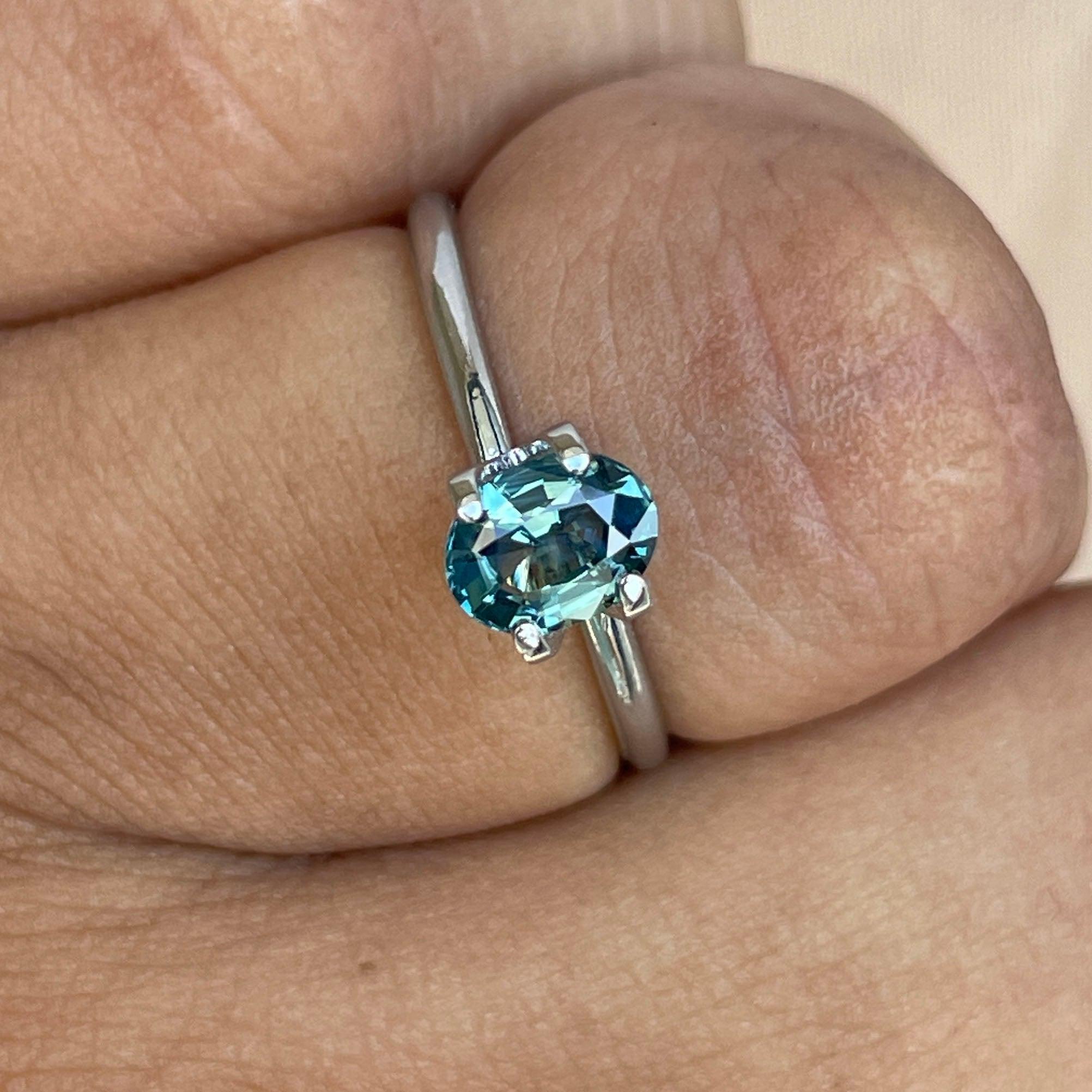 Teal sapphire stone Oval cut teal sapphire, 1.00 crt Sardinia Natural teal sapphire for engagement ring - NASHGEMS
