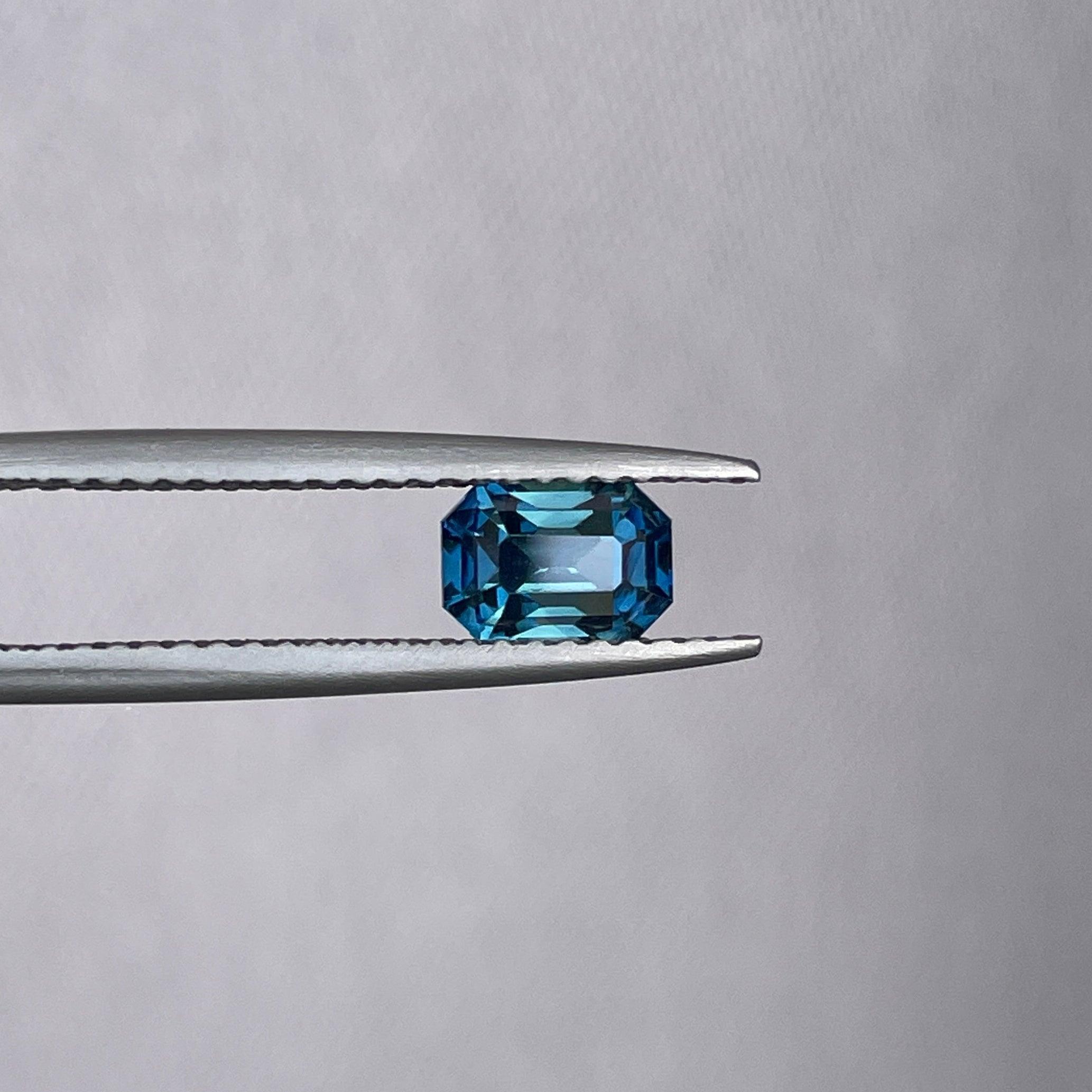 Natural Blue Green Sapphire Emerald Cut 1.13 Carat - NASHGEMS