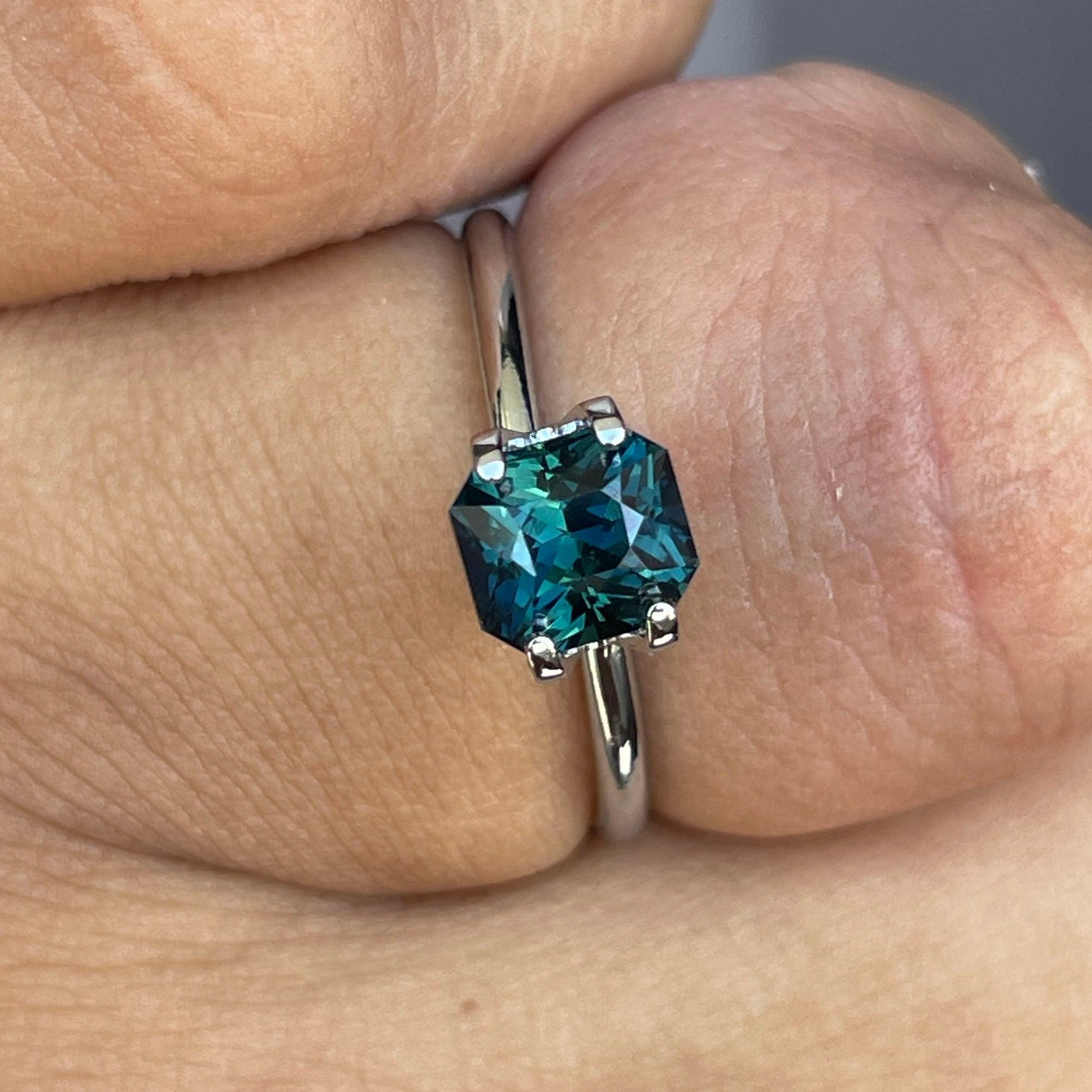Radiant Cut Teal Sapphire Loose Gemstone 1.64 crt - NASHGEMS