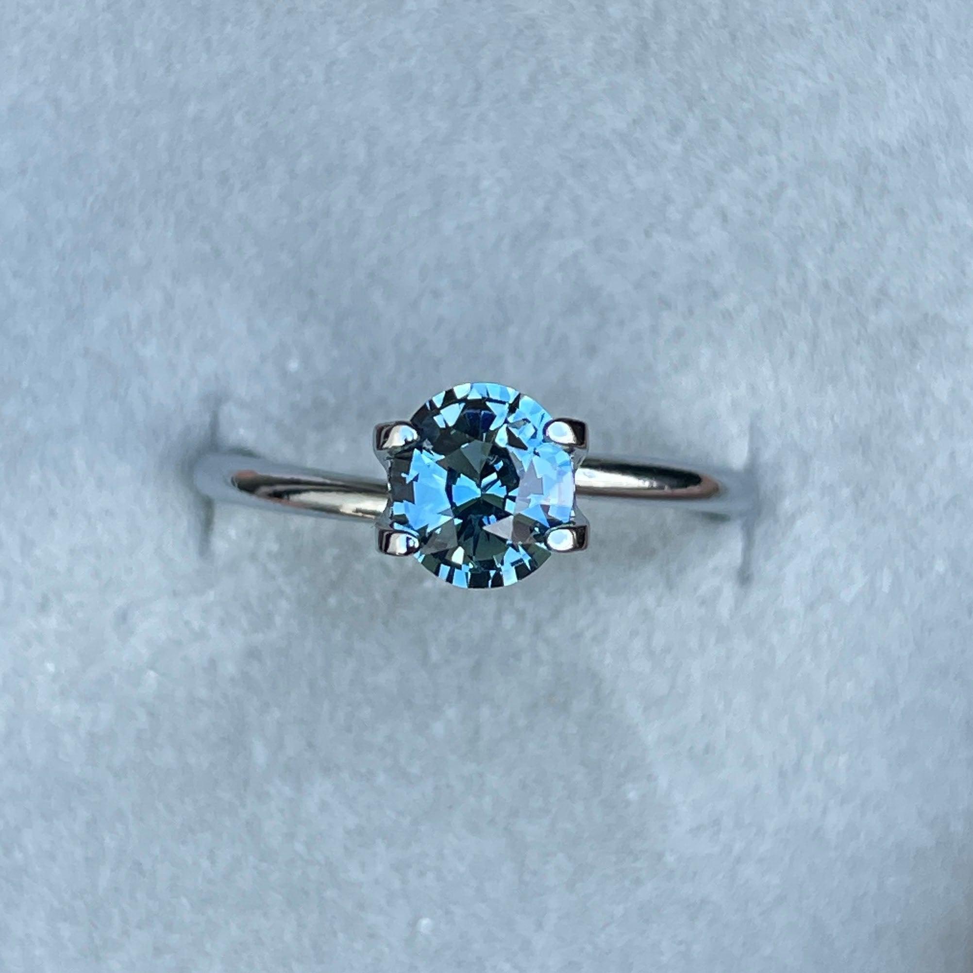Teal Sapphire 1.09 Ct, Natural Teal Sapphire Ring