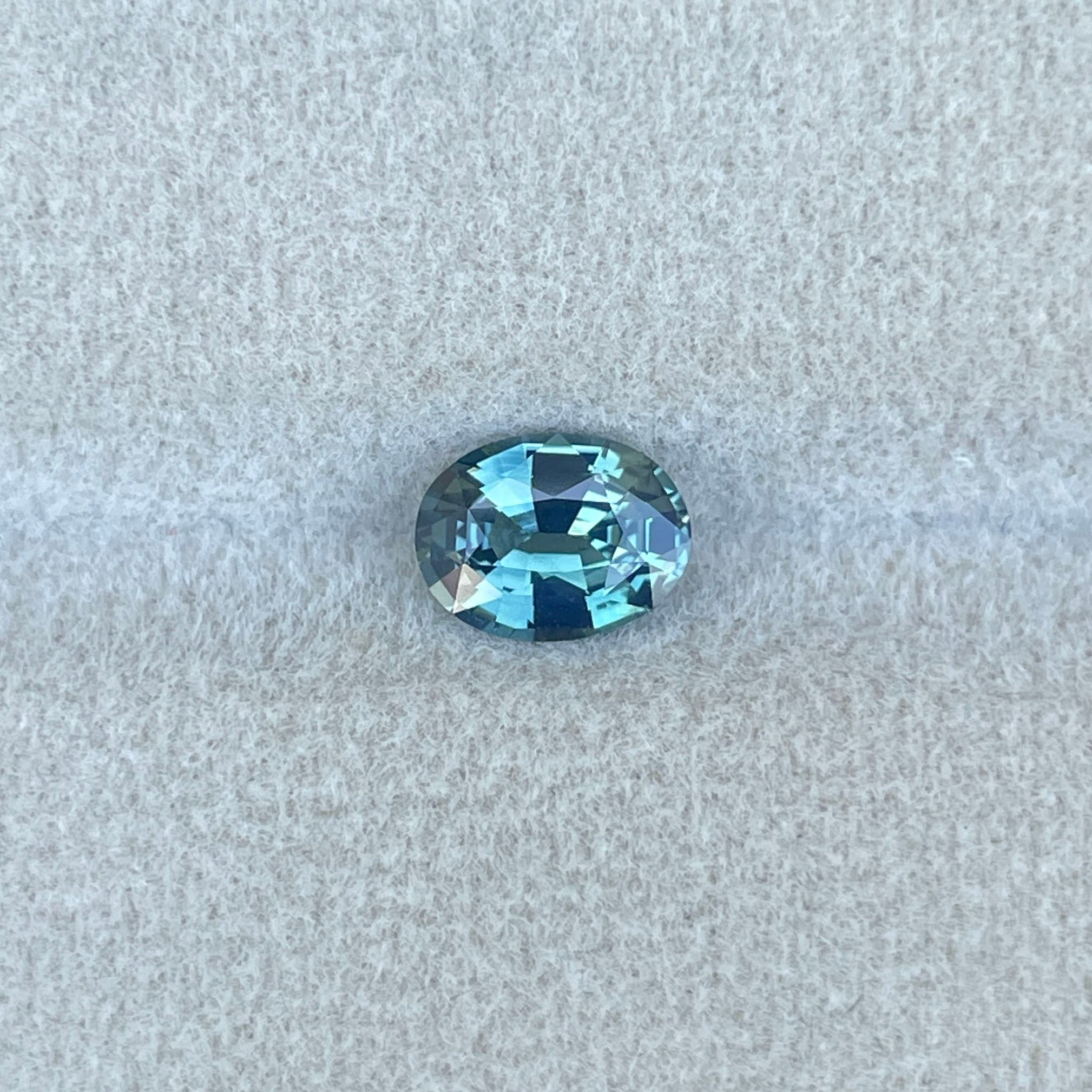 NATURAL TEAL BLUE GREEN SAPPHIRE OVAL 1.21