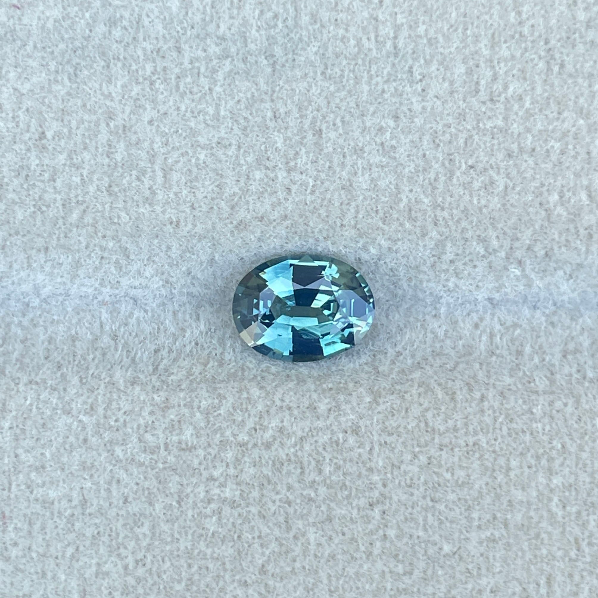 NATURAL TEAL BLUE GREEN SAPPHIRE OVAL 1.21