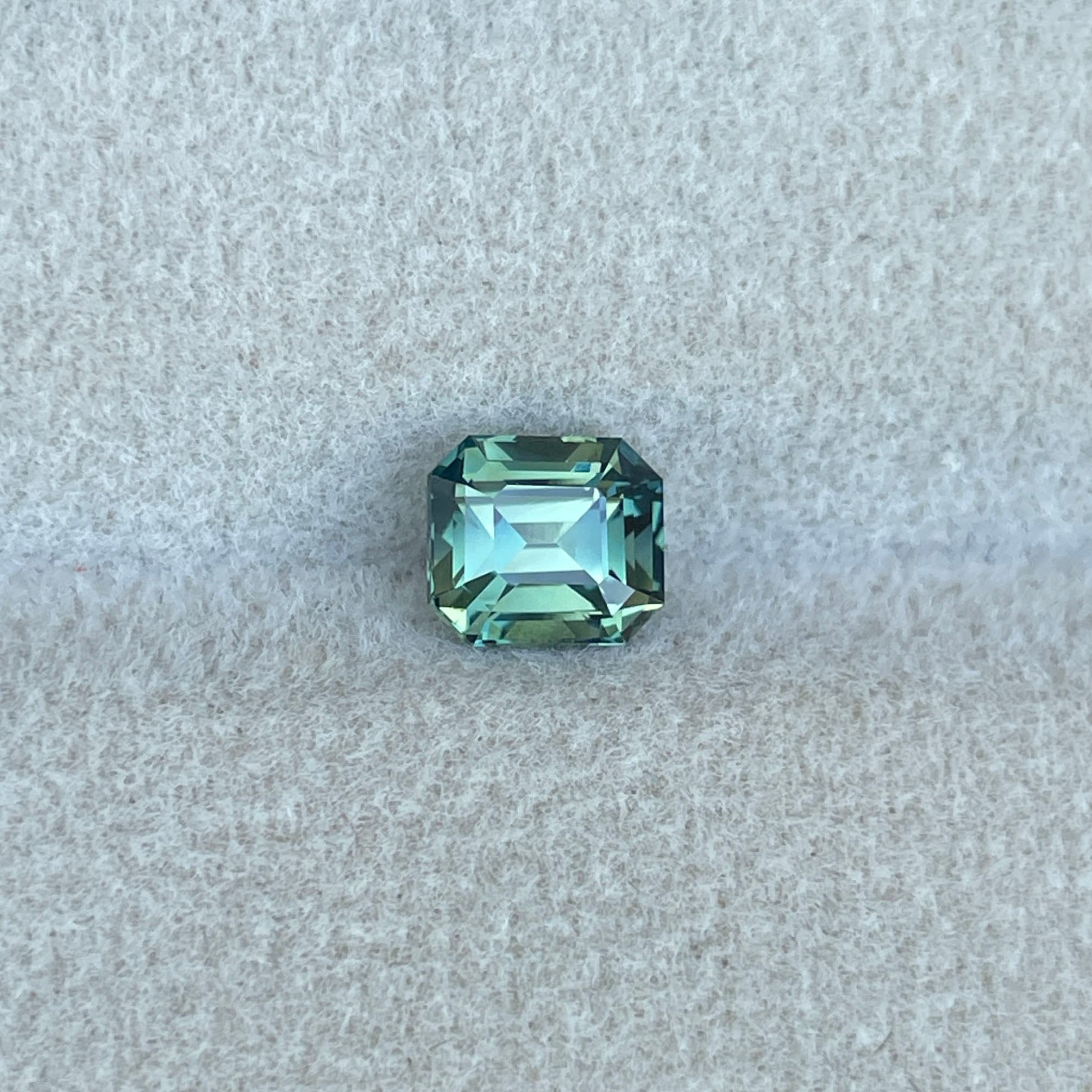 NATURAL GREEN SAPPHIRE EMERALD 1.19 TEALBLUE