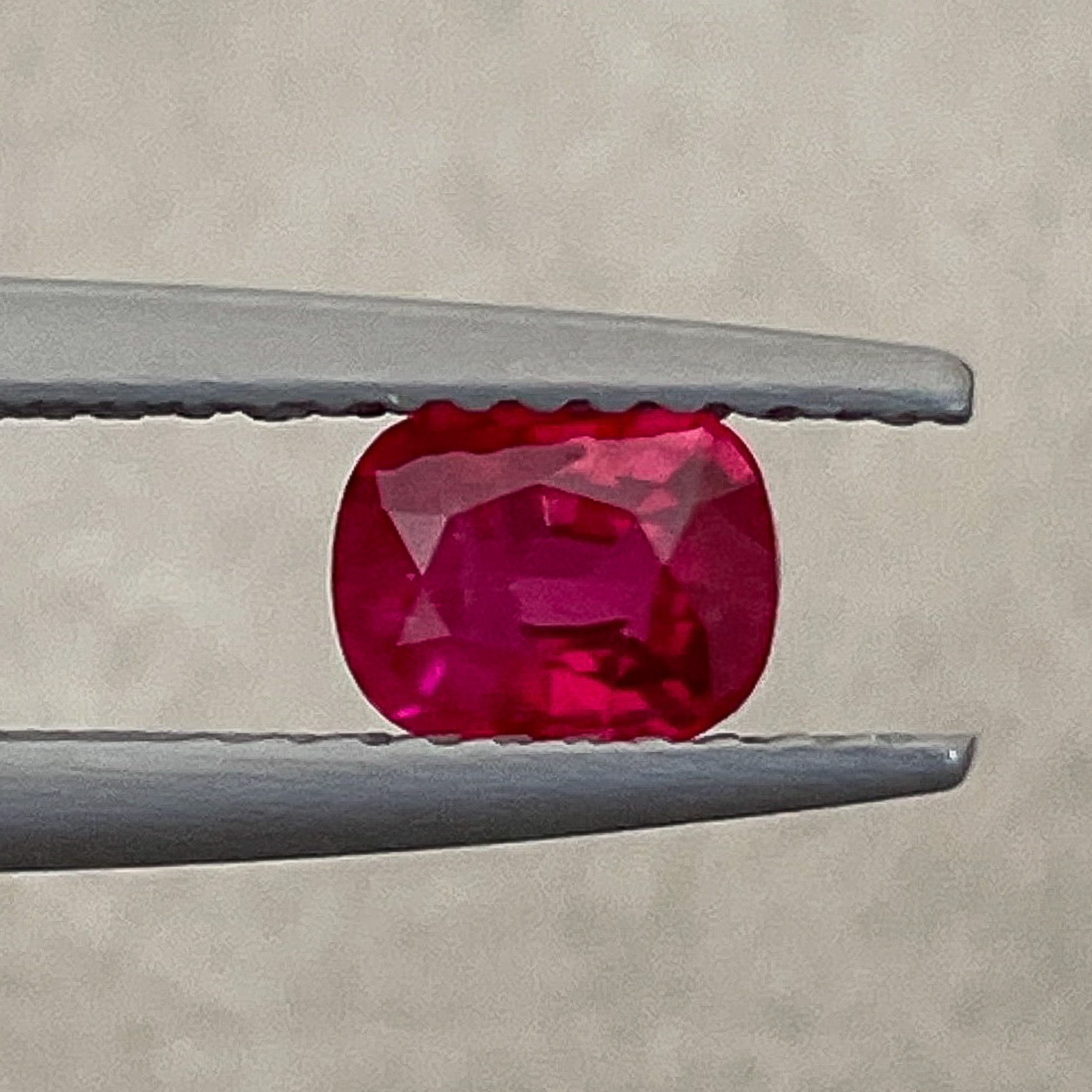 Natural 0.67 Ct cushion cut ruby gemstone from NASHGEMS, no heat treated, suitable for engagement rings.