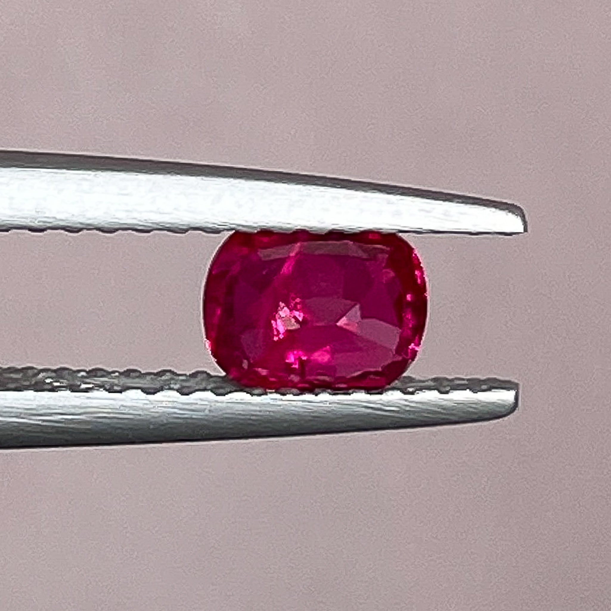 Natural ruby loose gemstone, 0.67 carats, cushion cut, no heat, from NASHGEMS, ideal for engagement rings.