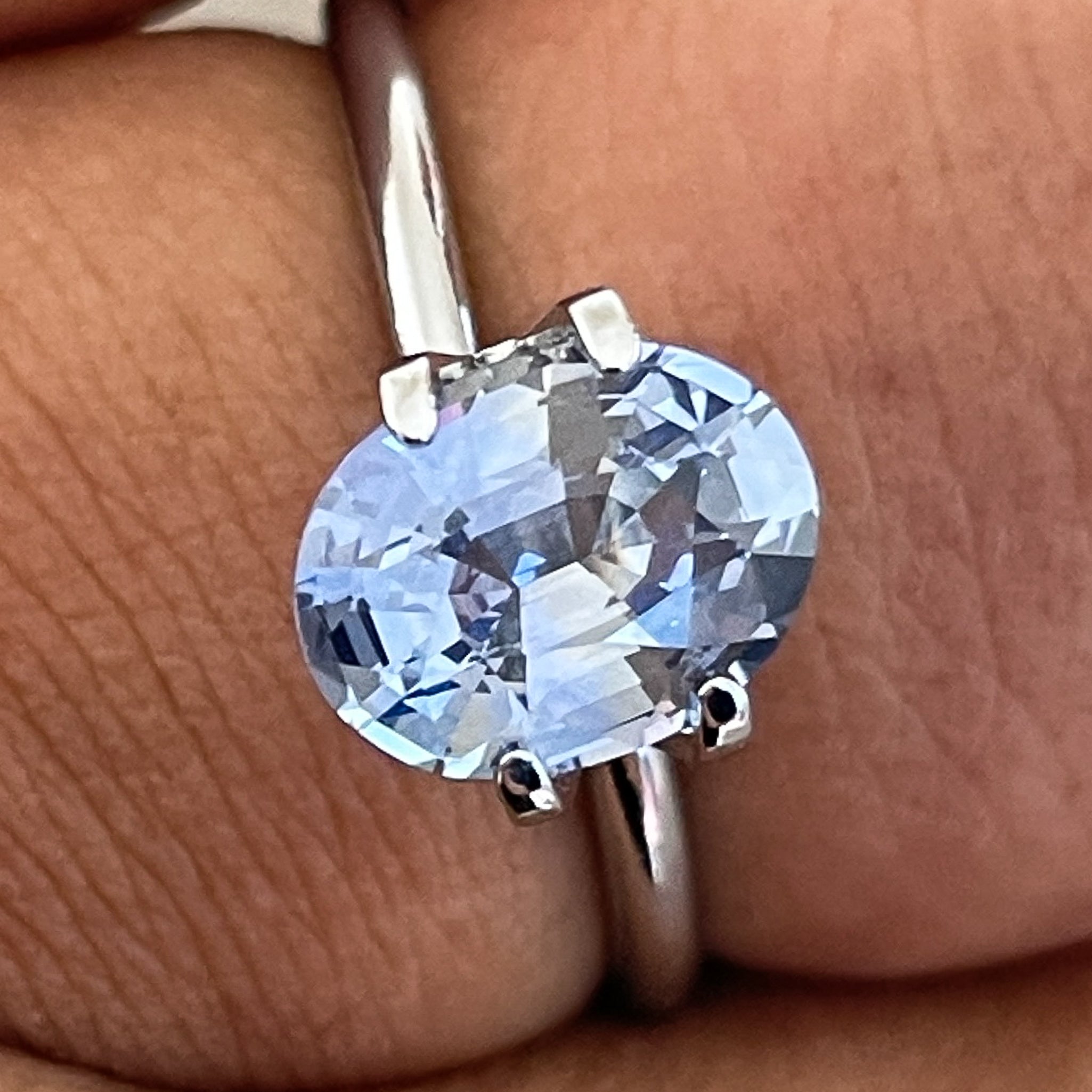 Natural Ceylon blue sapphire loose gemstone, 2.06 Ct oval cut, no heat, VVS clarity, suitable for engagement rings.