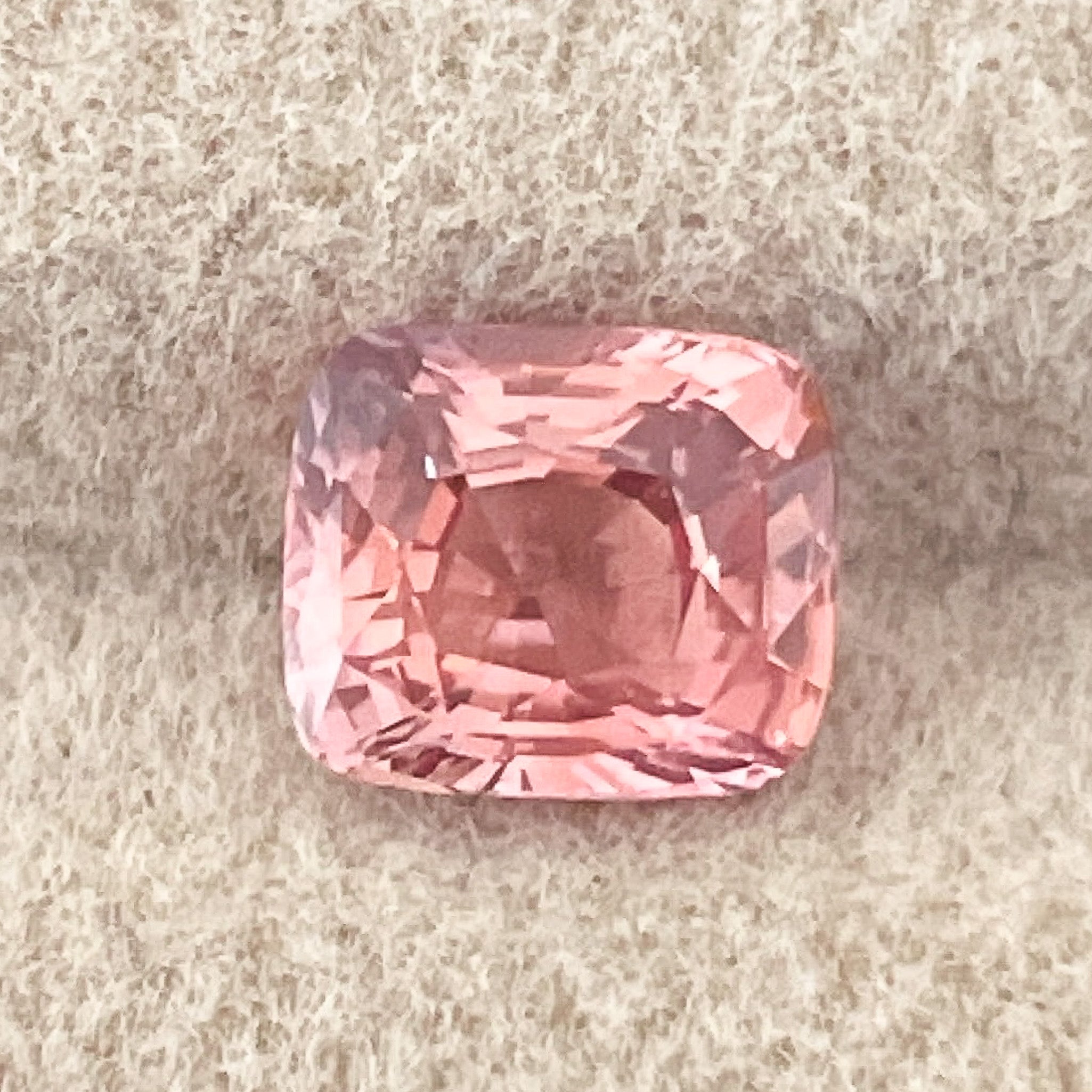 Natural padparadscha sapphire 1.55 Ct cushion cut loose gemstone from NASHGEMS, ideal for engagement rings or jewelry making.