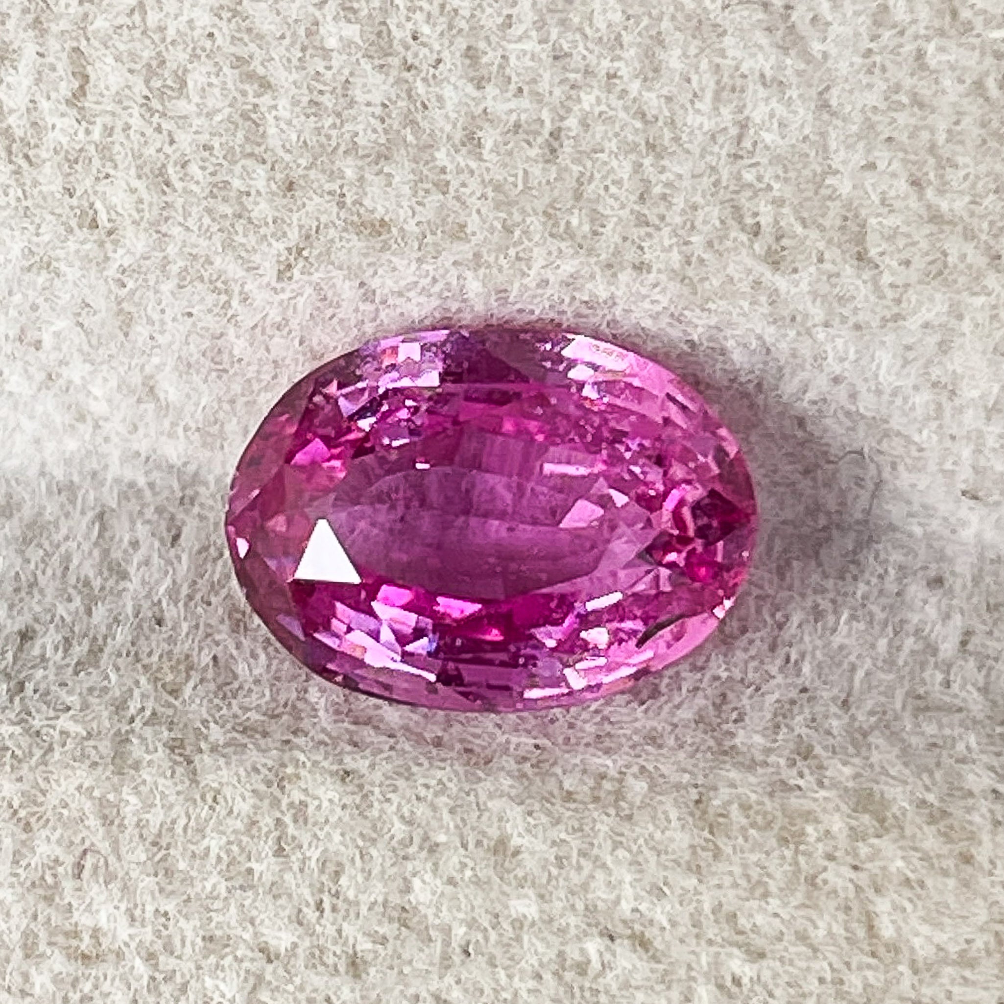 Natural pink sapphire loose gemstone, 2.05 ct oval cut, heated pink sapphire by NASHGEMS for engagement rings.
