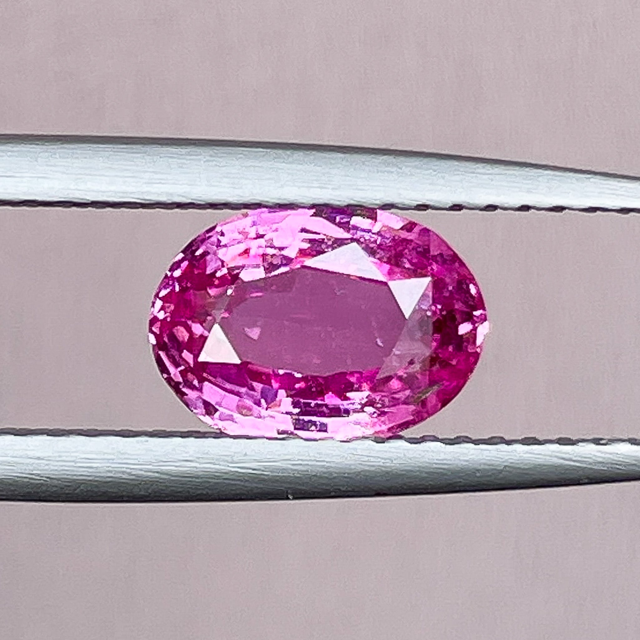 Natural pink sapphire loose gemstone, 2.05 carats, oval cut, heated pink sapphire by NASHGEMS for engagement rings.