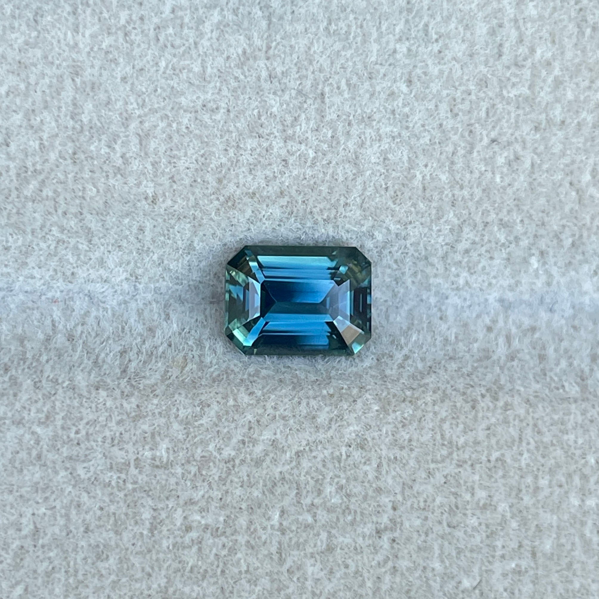 TEAL BLUE SAPPHIRE 1.16 EMERALD CUT