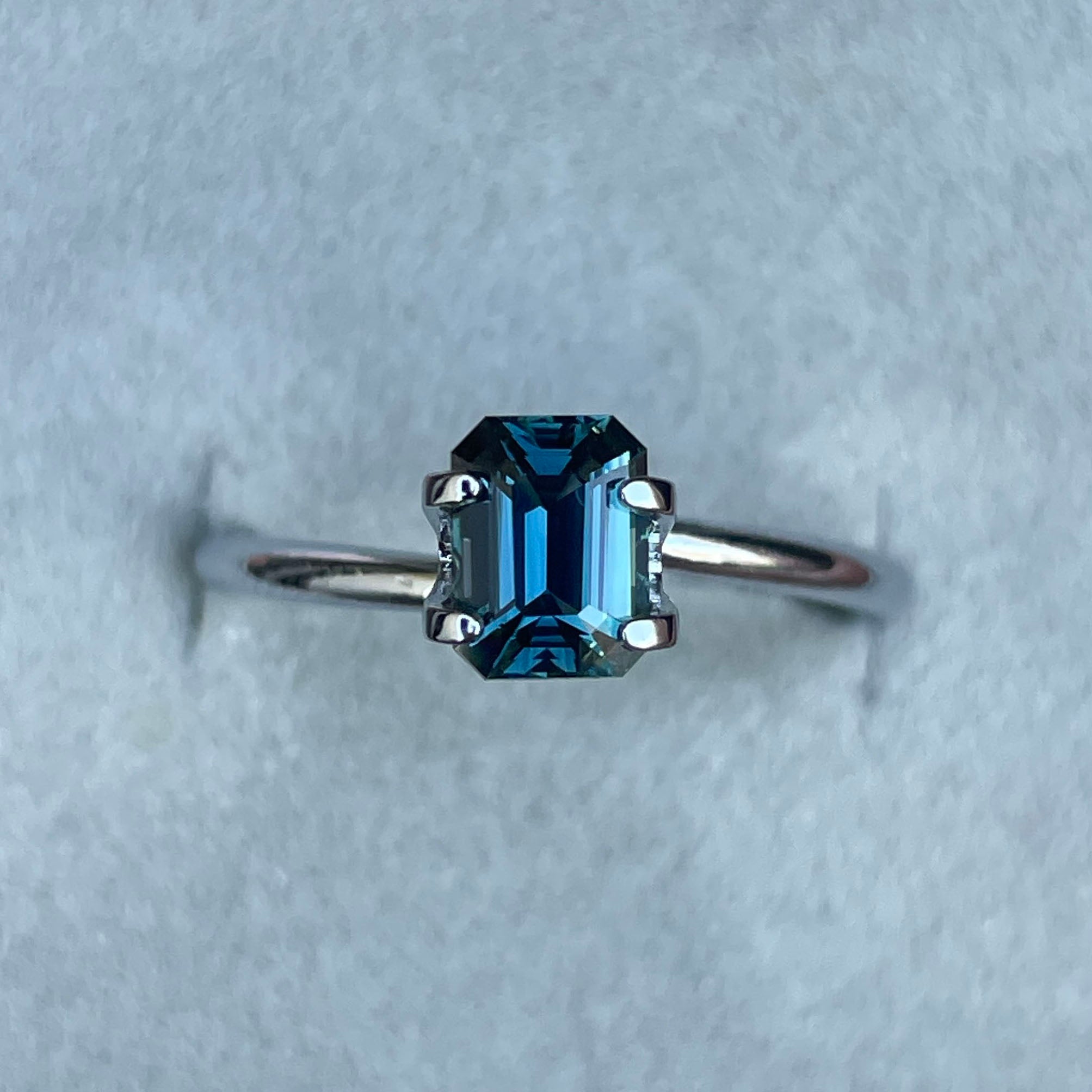 TEAL BLUE SAPPHIRE 1.16 EMERALD CUT