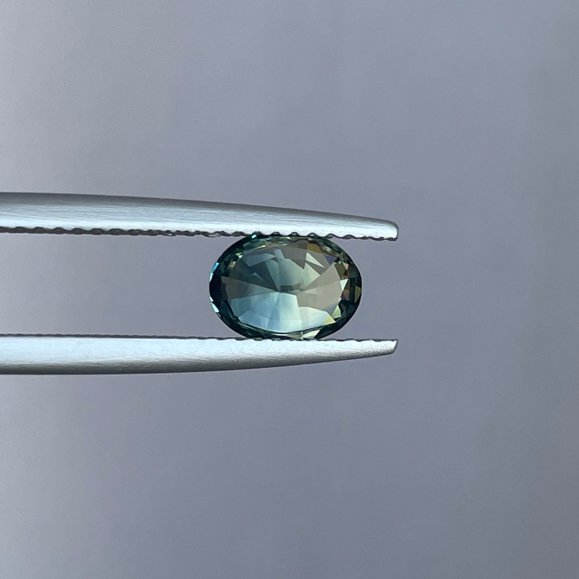 TEAL SAPPHIRE BLUE GREEN PARTI OVAL 1.15