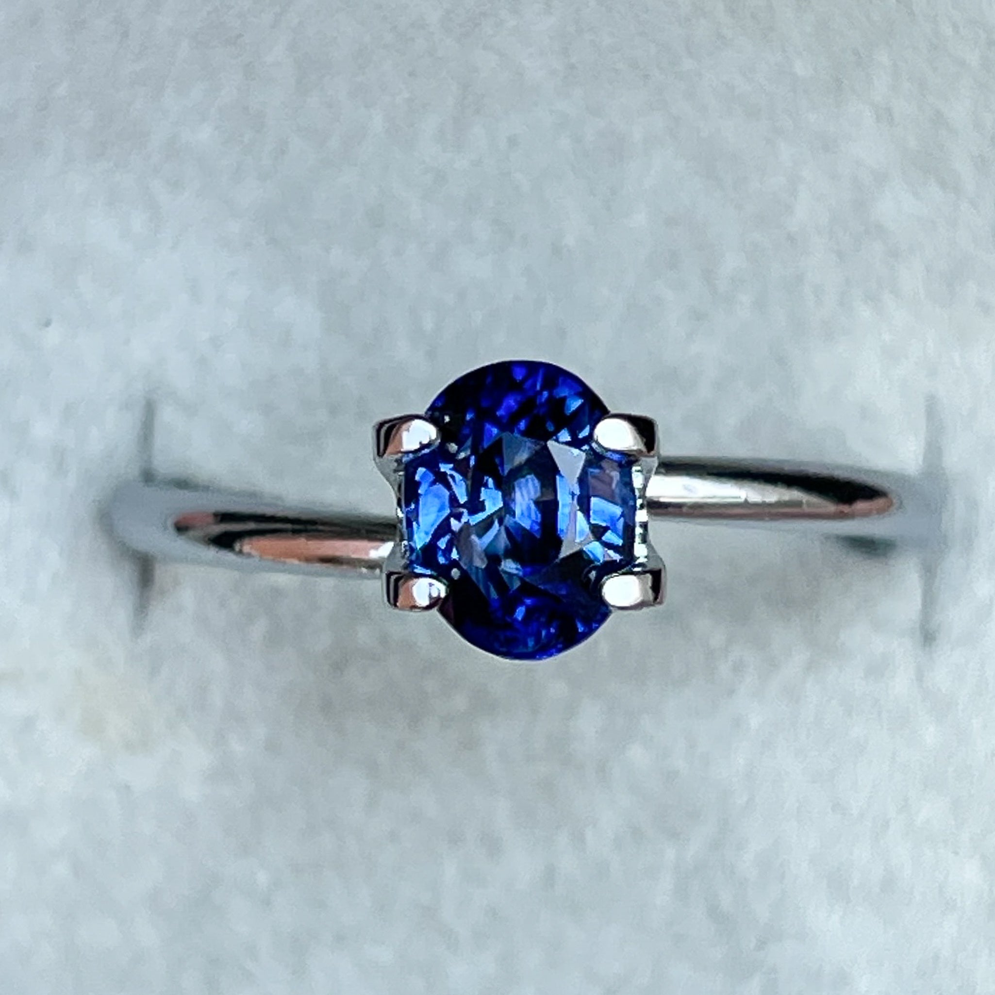 Natural Ceylon Blue Sapphire 1.08 Ct oval cut loose gemstone by NASHGEMS, perfect for engagement rings or custom jewelry.