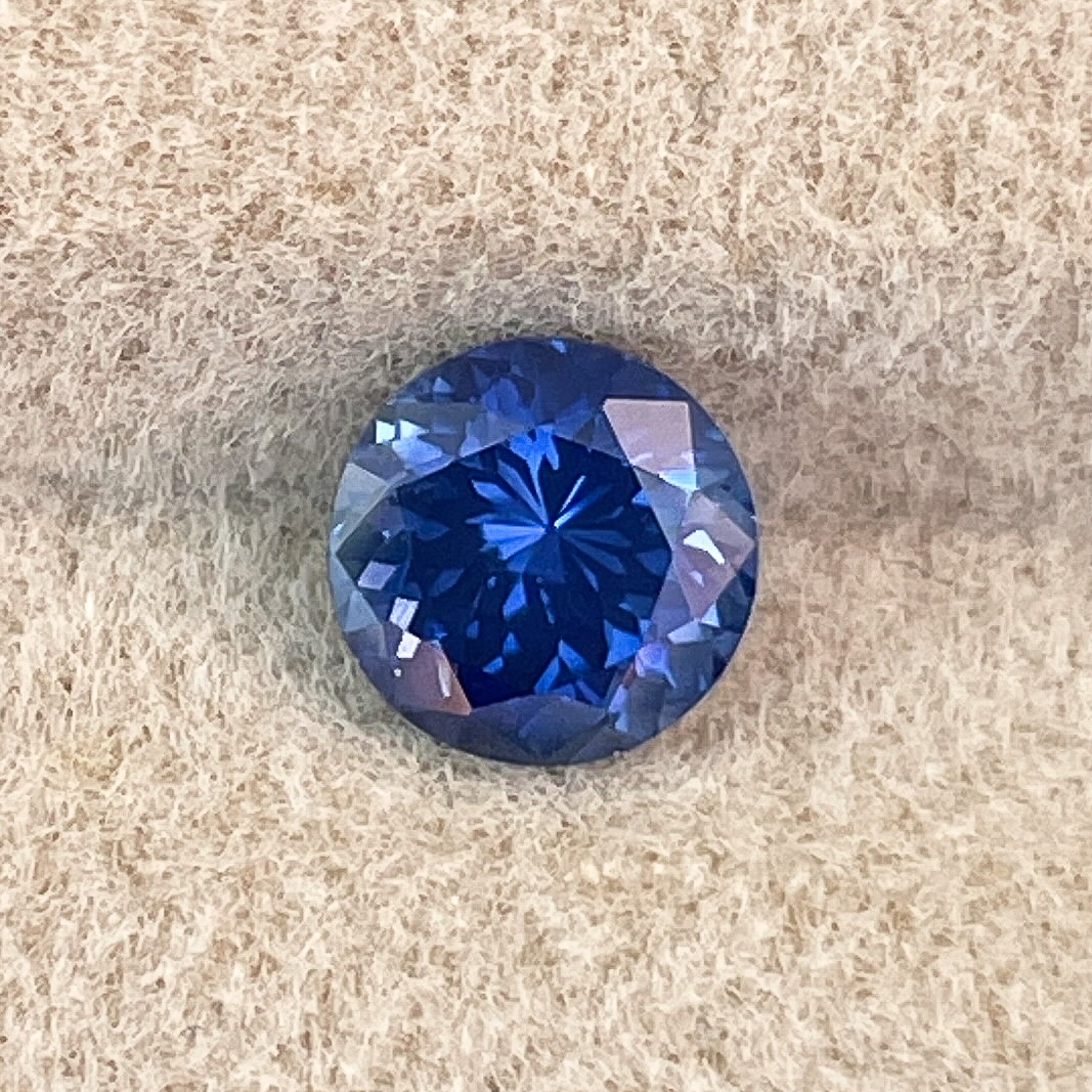 Natural Ceylon Blue Sapphire 0.80 Ct round cut loose gemstone from NASHGEMS, perfect for engagement rings.