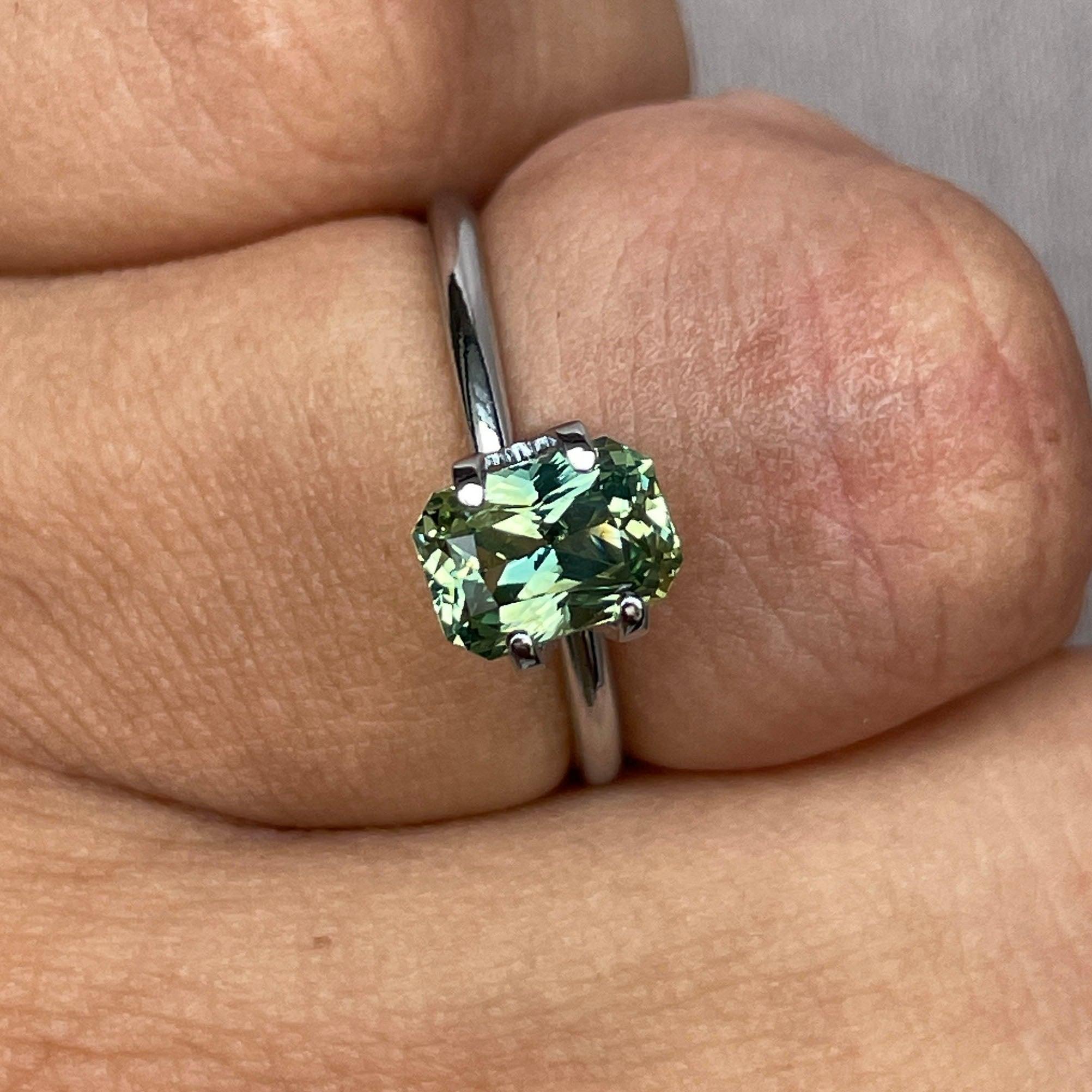 green sapphire loose gemstone