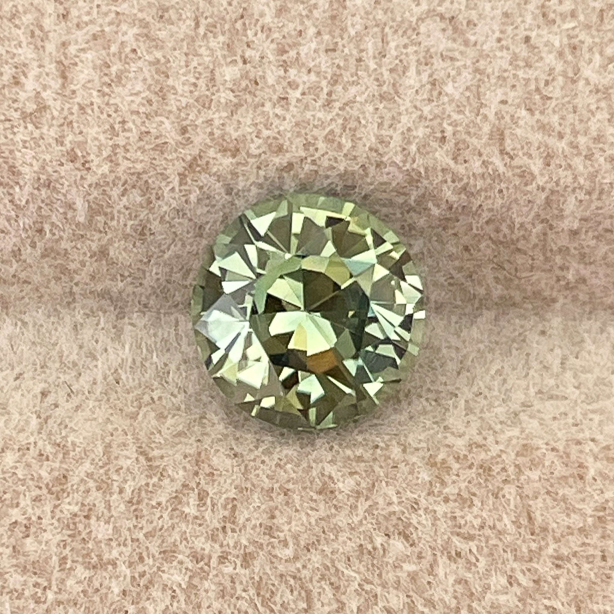 Natural pale green teal sapphire, 1.90 carats, round cut, loose no heat sapphire for jewelry by NASHGEMS