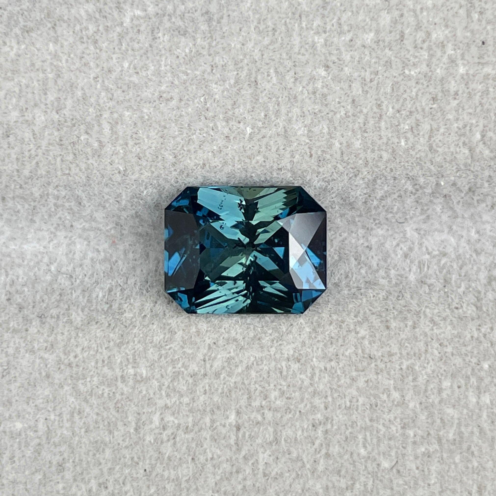 loose teal sapphire emerald radiant cut