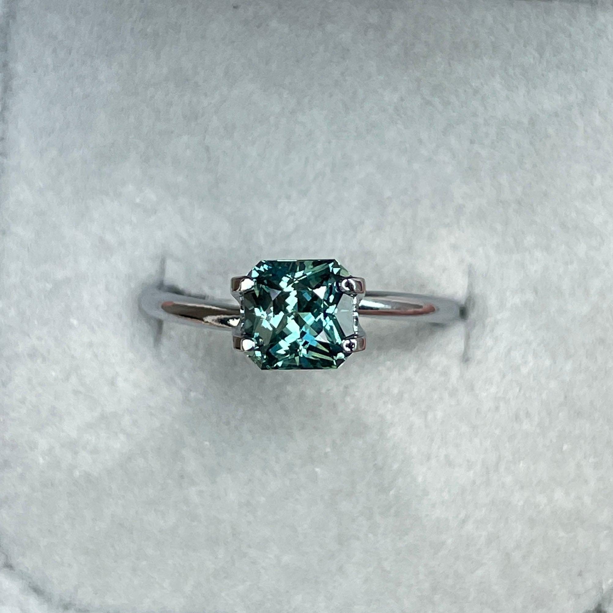 loose teal sapphire emerald radiant cut