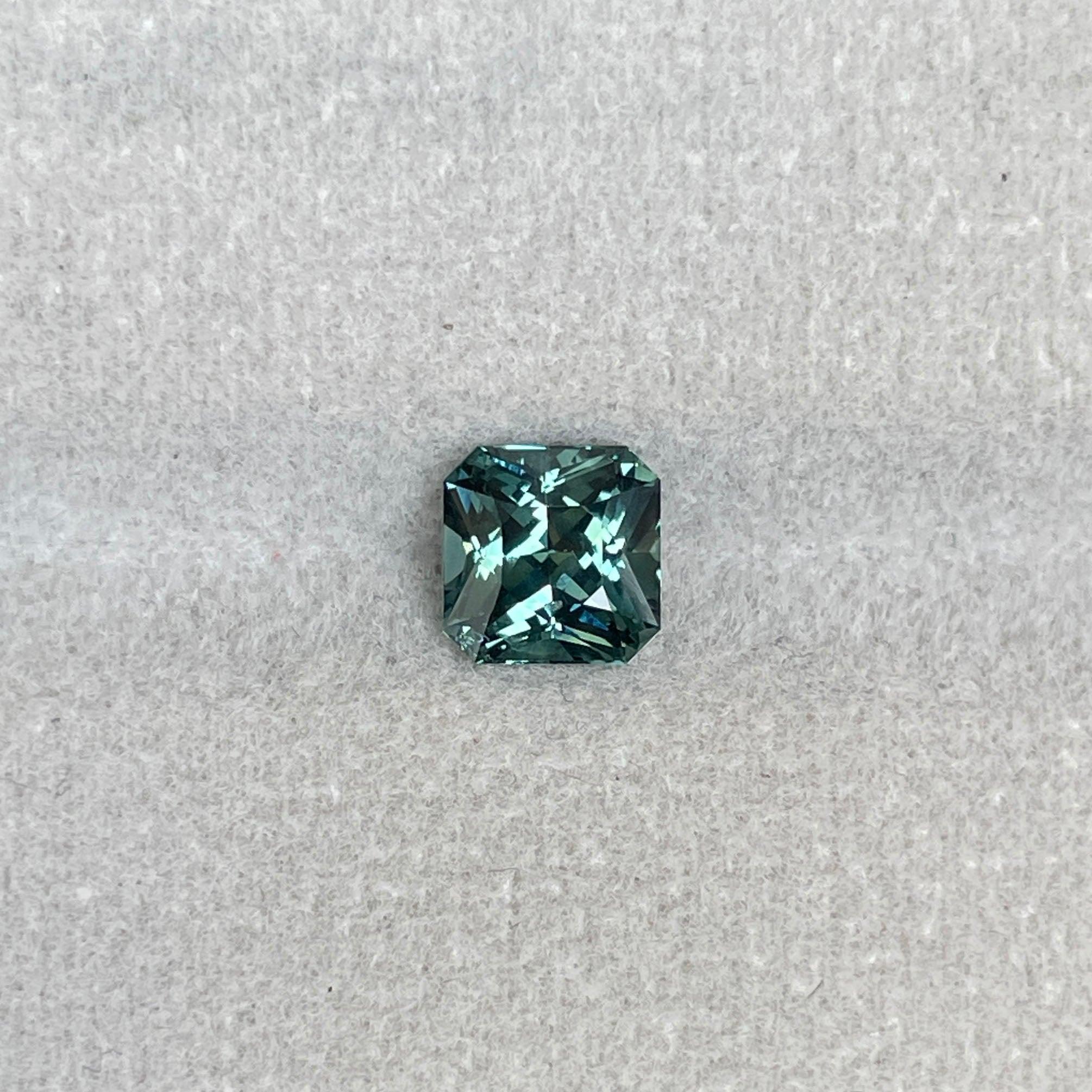 loose teal sapphire emerald radiant cut