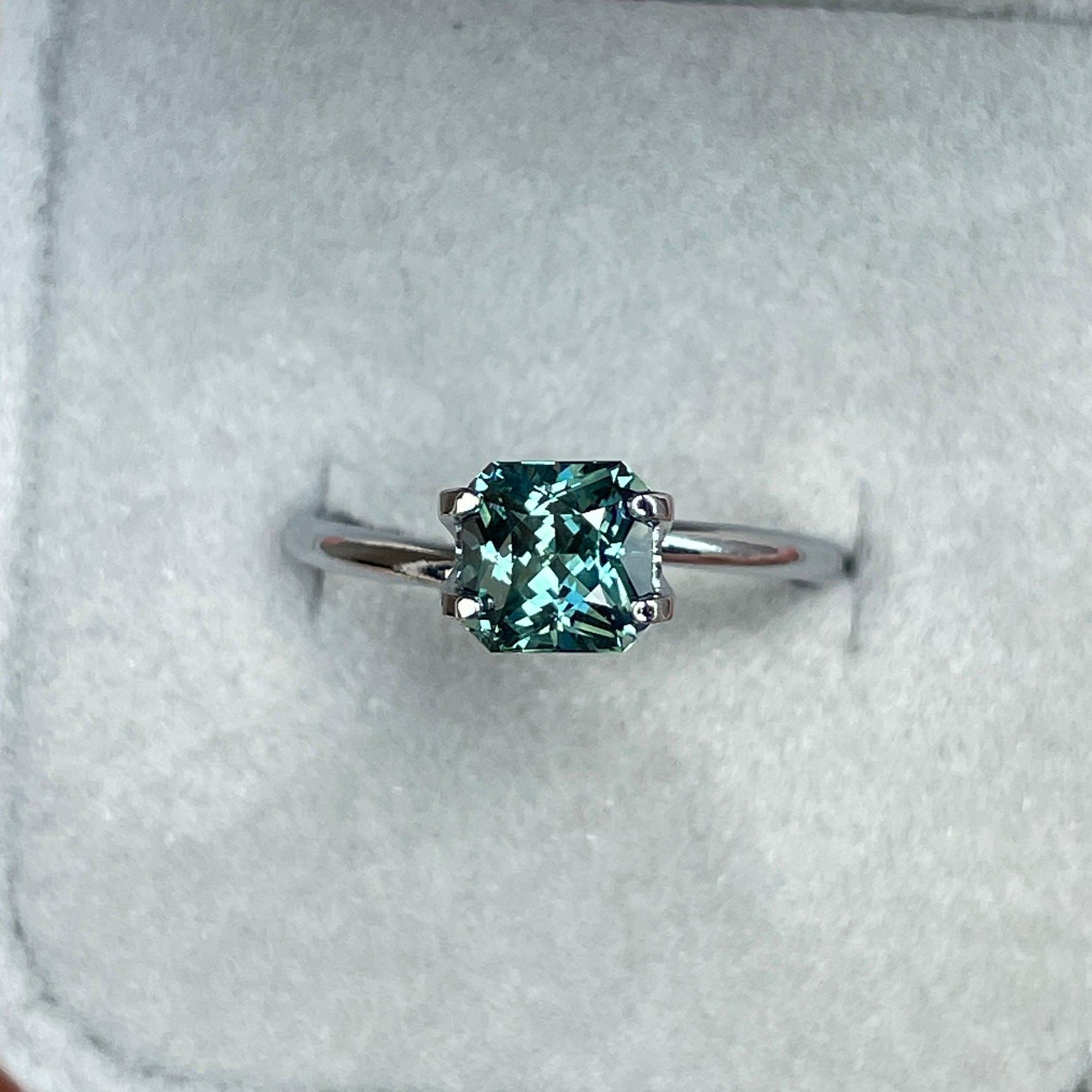 loose teal sapphire emerald radiant cut