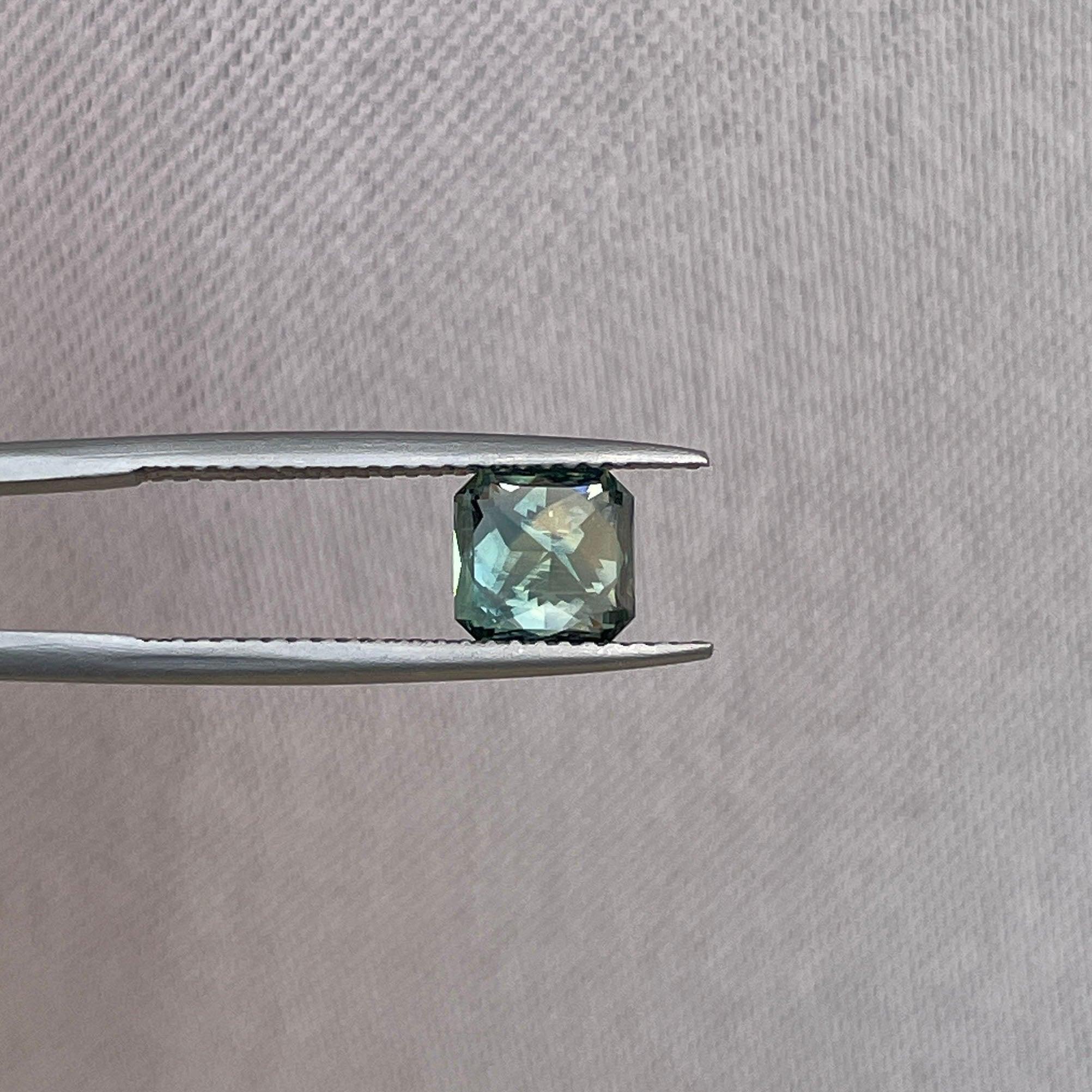 loose teal sapphire emerald radiant cut