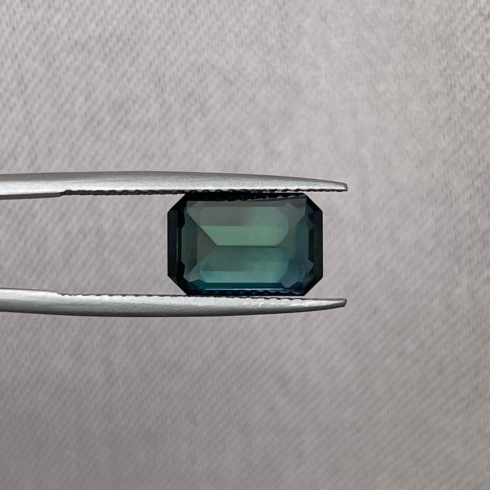loose teal sapphire emerald radiant cut