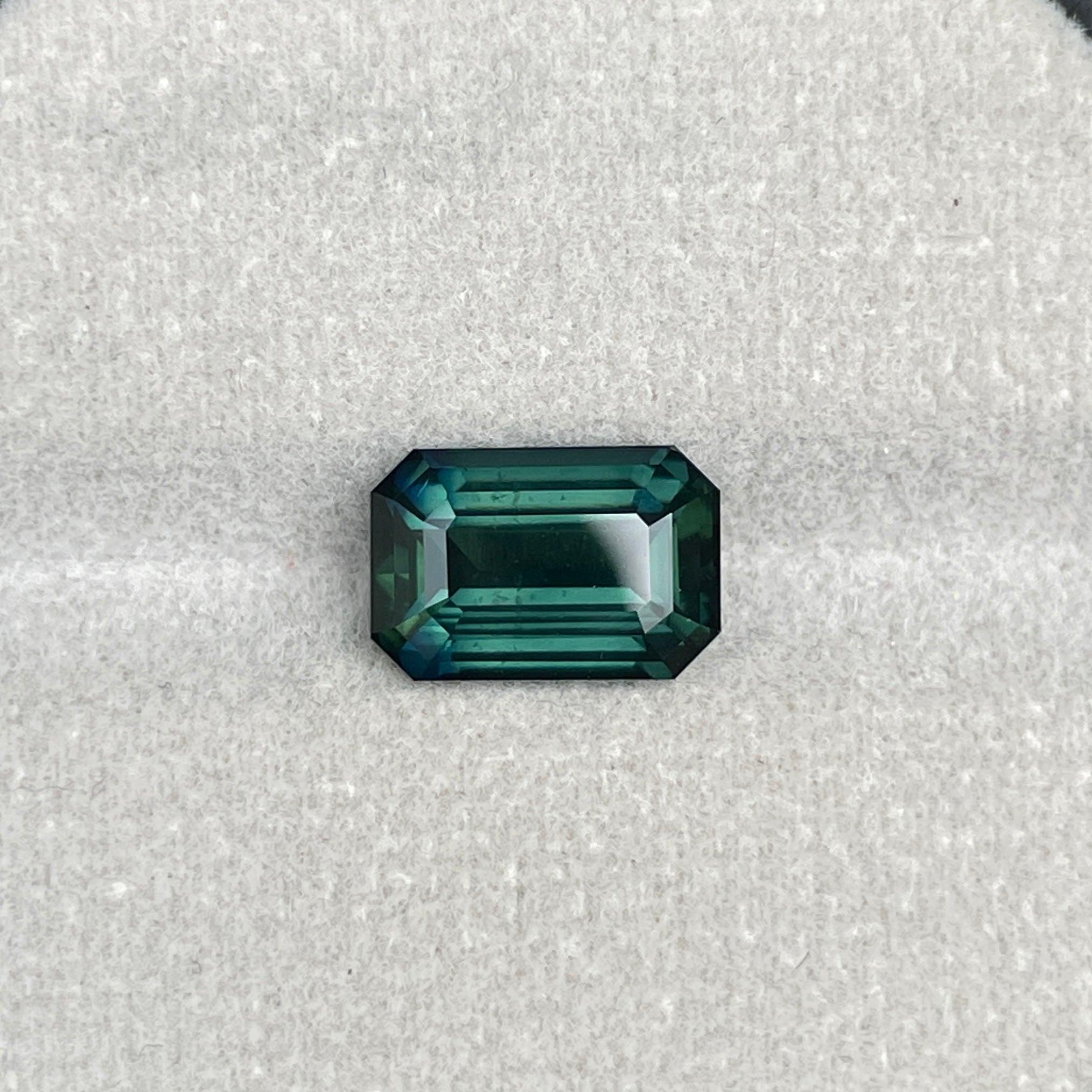loose teal sapphire emerald radiant cut