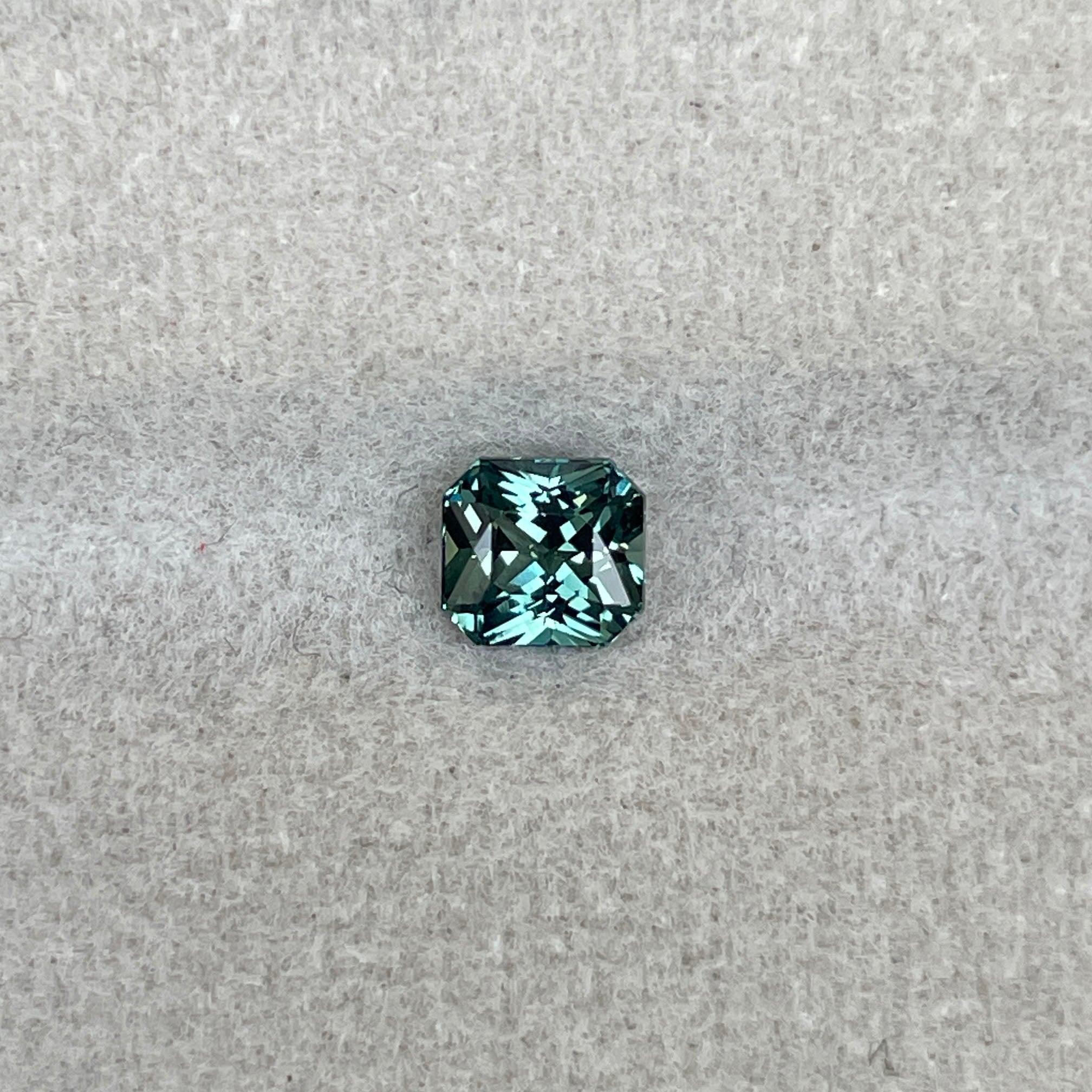 loose teal sapphire emerald radiant cut
