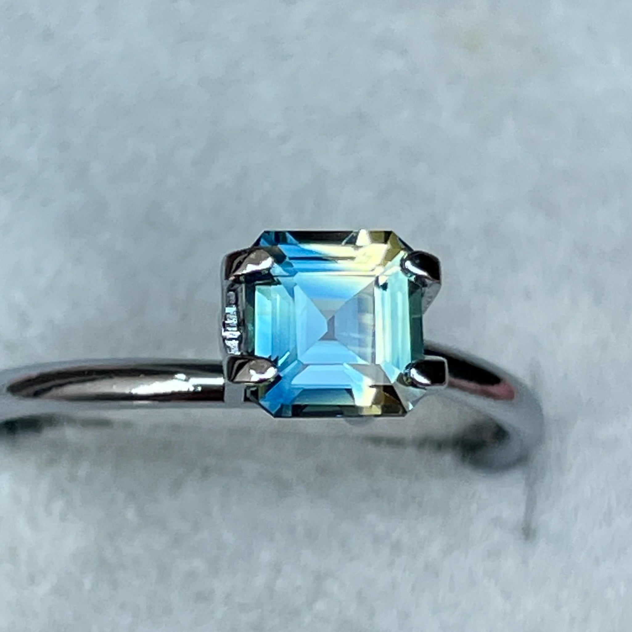 Natural teal sapphire by NASHGEMS, 1.08 Ct emerald cut loose sapphire for jewelry or pendants, no heat treatment.